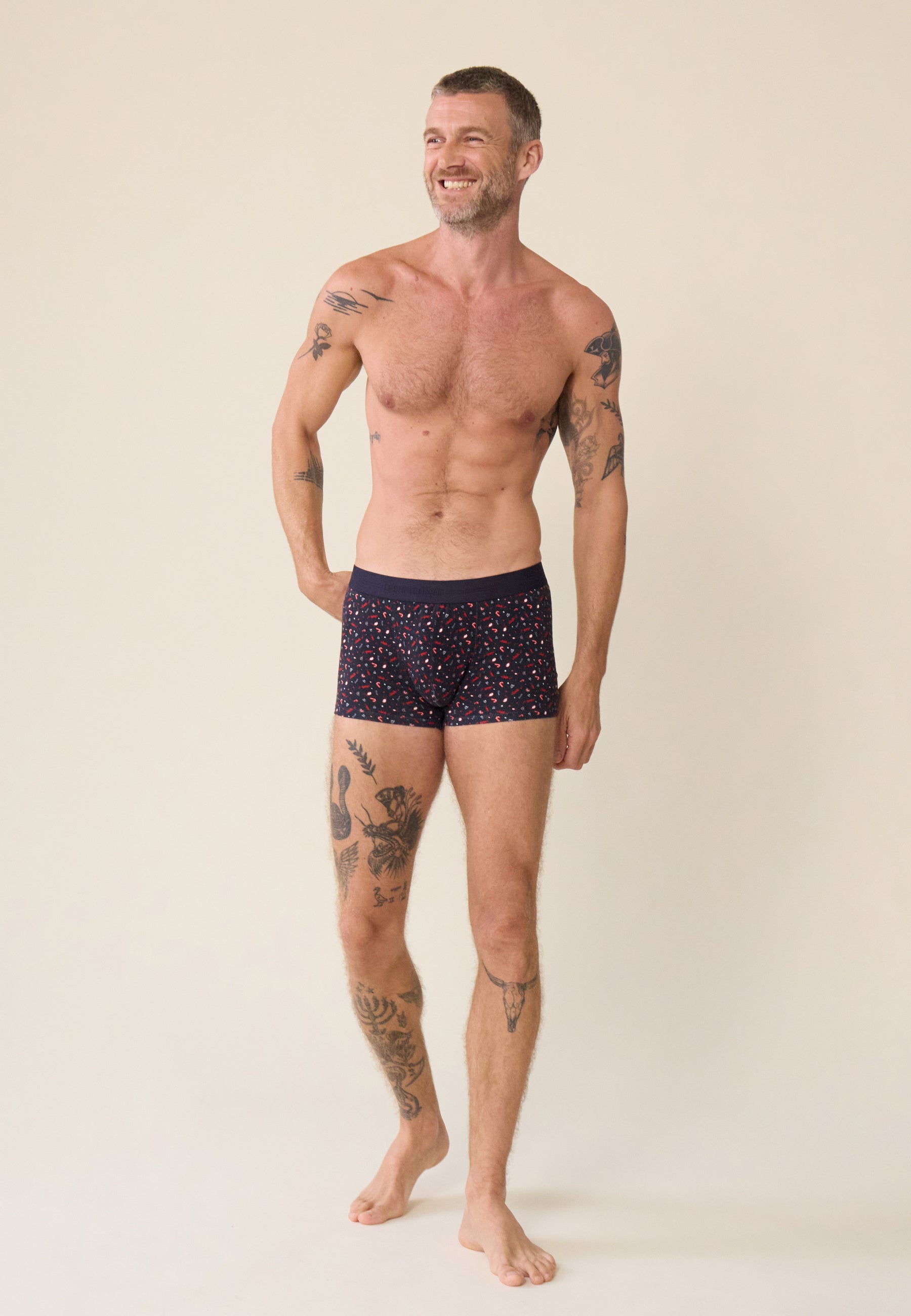 Cotton boxer shorts - Marius D-Day print
