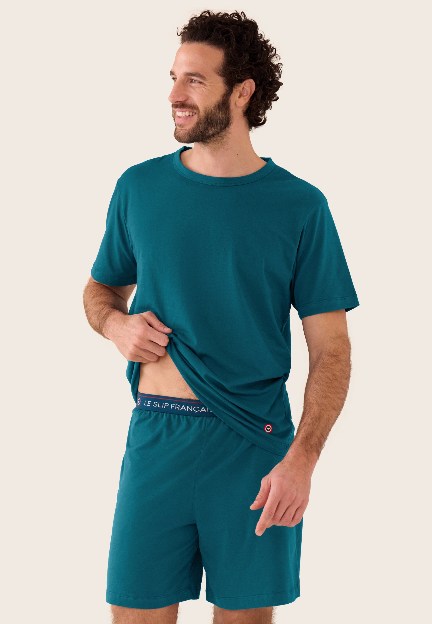 Pack of 2 short-sleeved cotton t-shirts - Formidable short-sleeved t-shirts in Teal and White