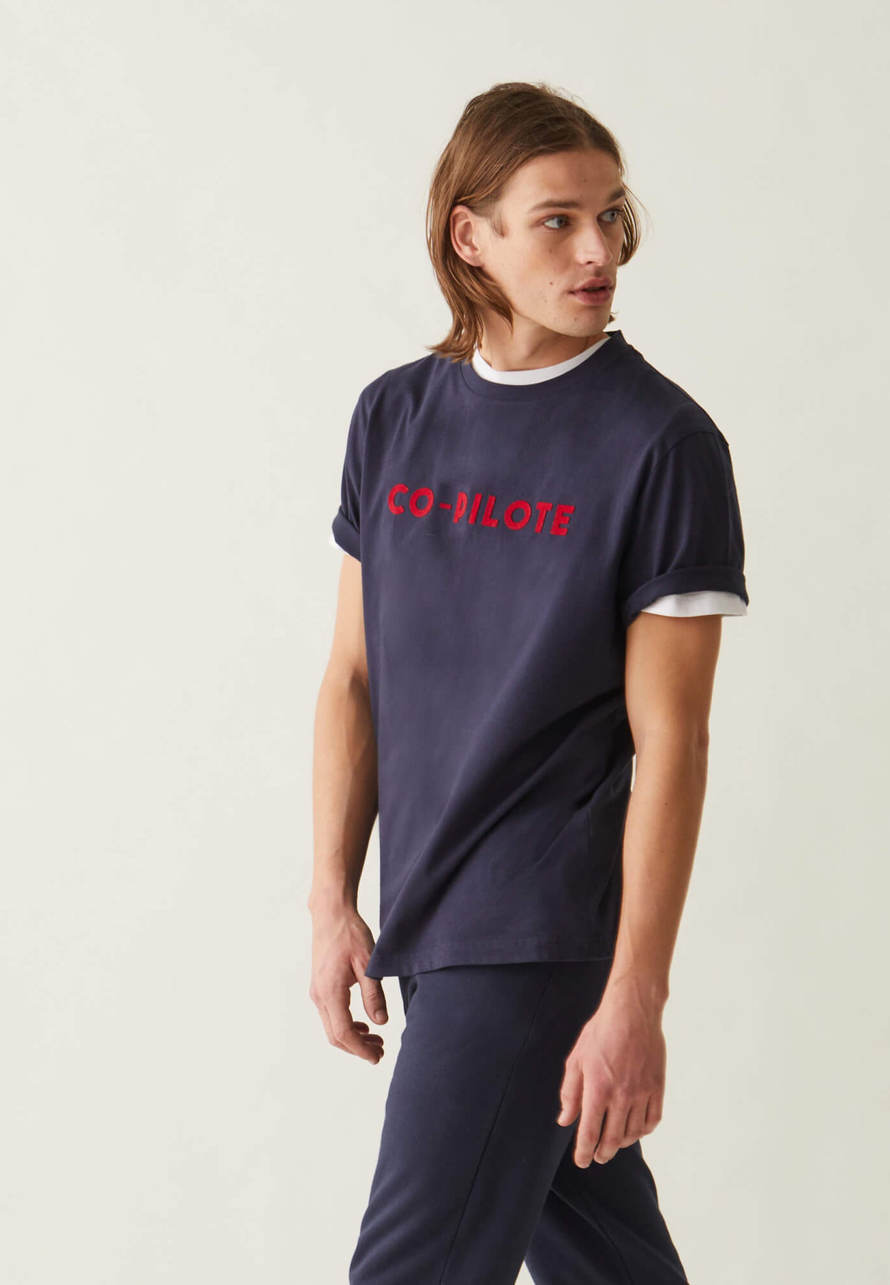 T-shirt col rond en coton - Jean-F Copilote