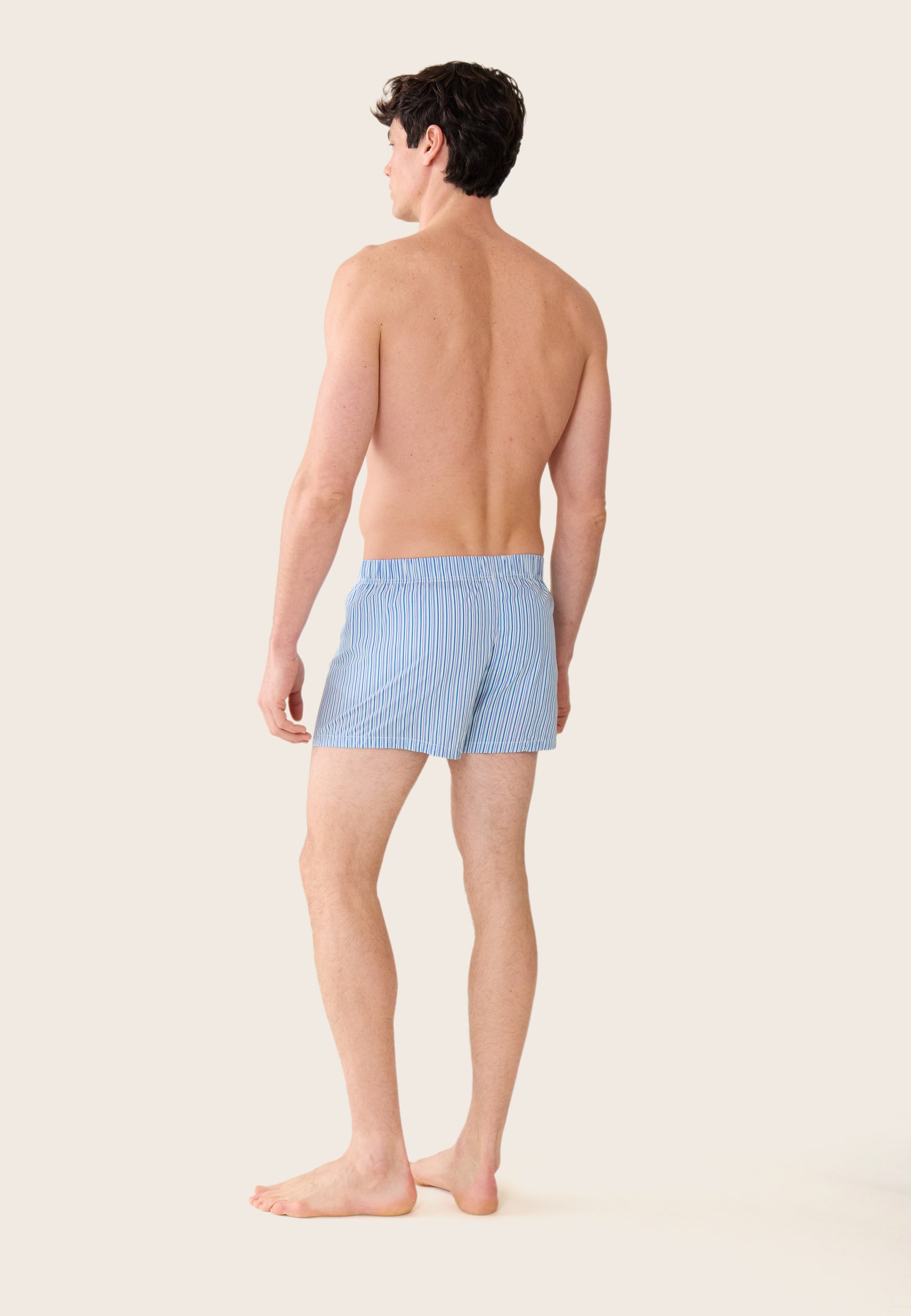 Blue striped cotton mattress boxer shorts - Jacques Striped Mattress Blue Ocean