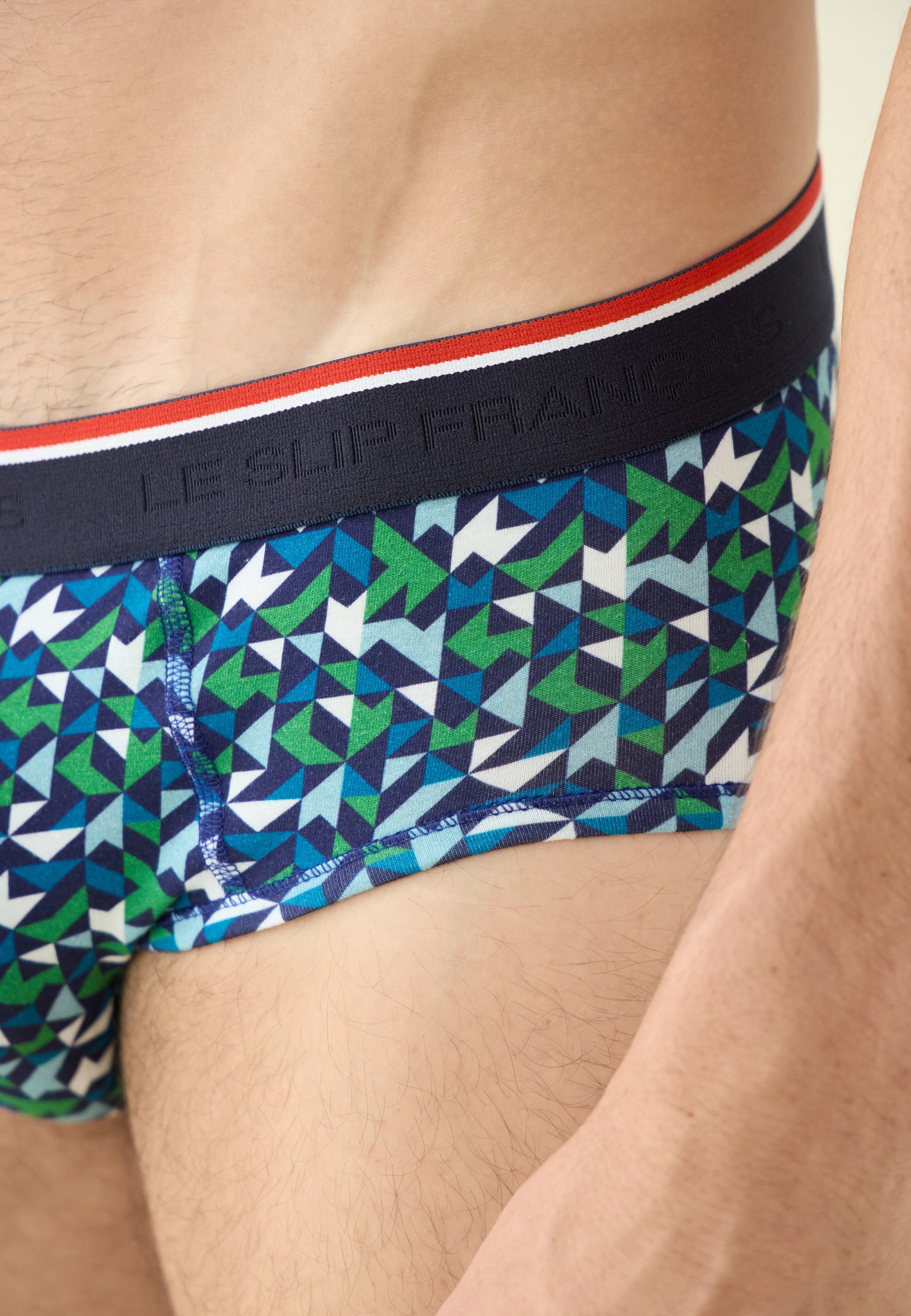 Indigo Mosaic Print Cotton Briefs - Terrible Mosaic Indigo
