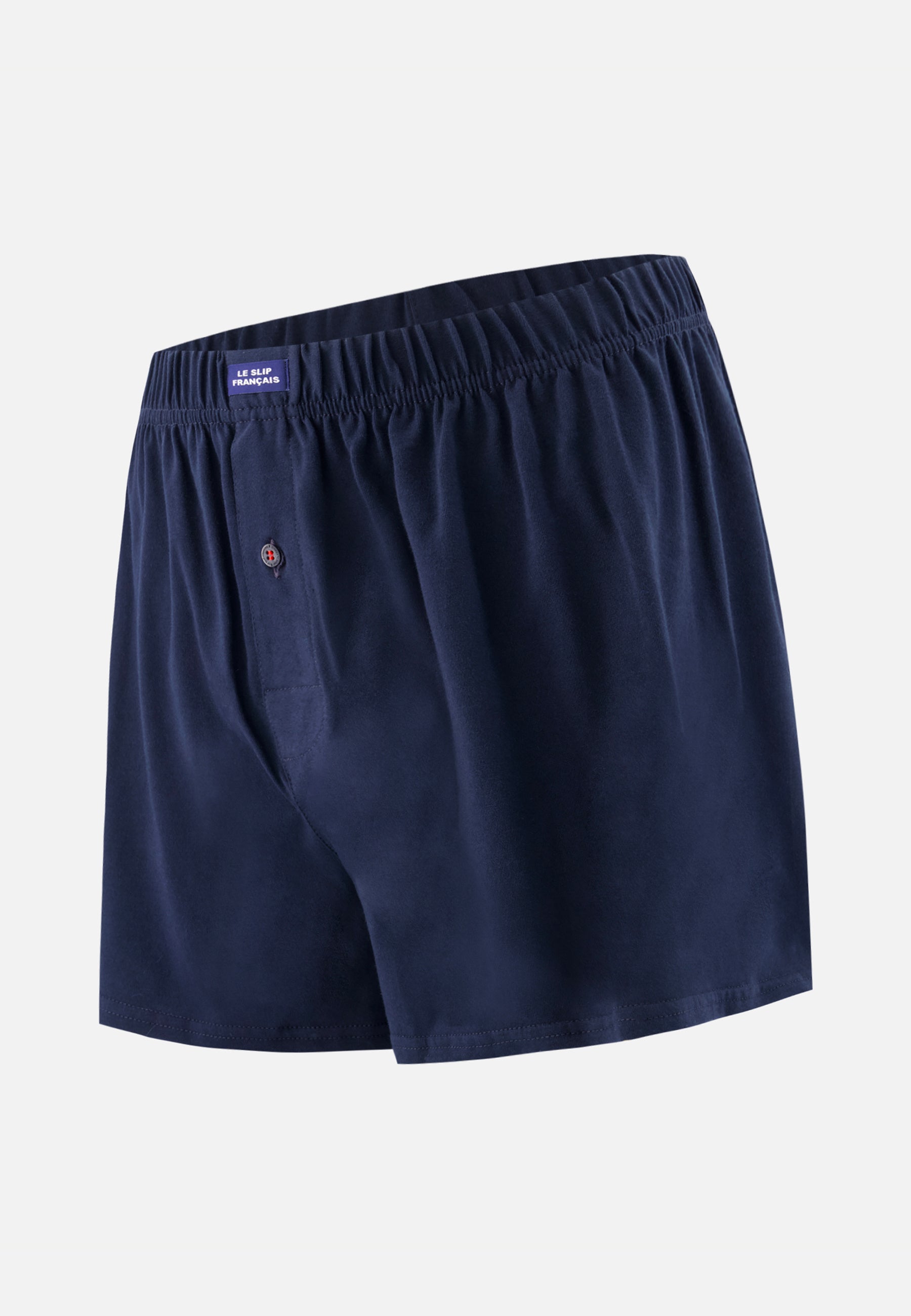 Navy blue cotton jersey boxer shorts - Fredo Marine