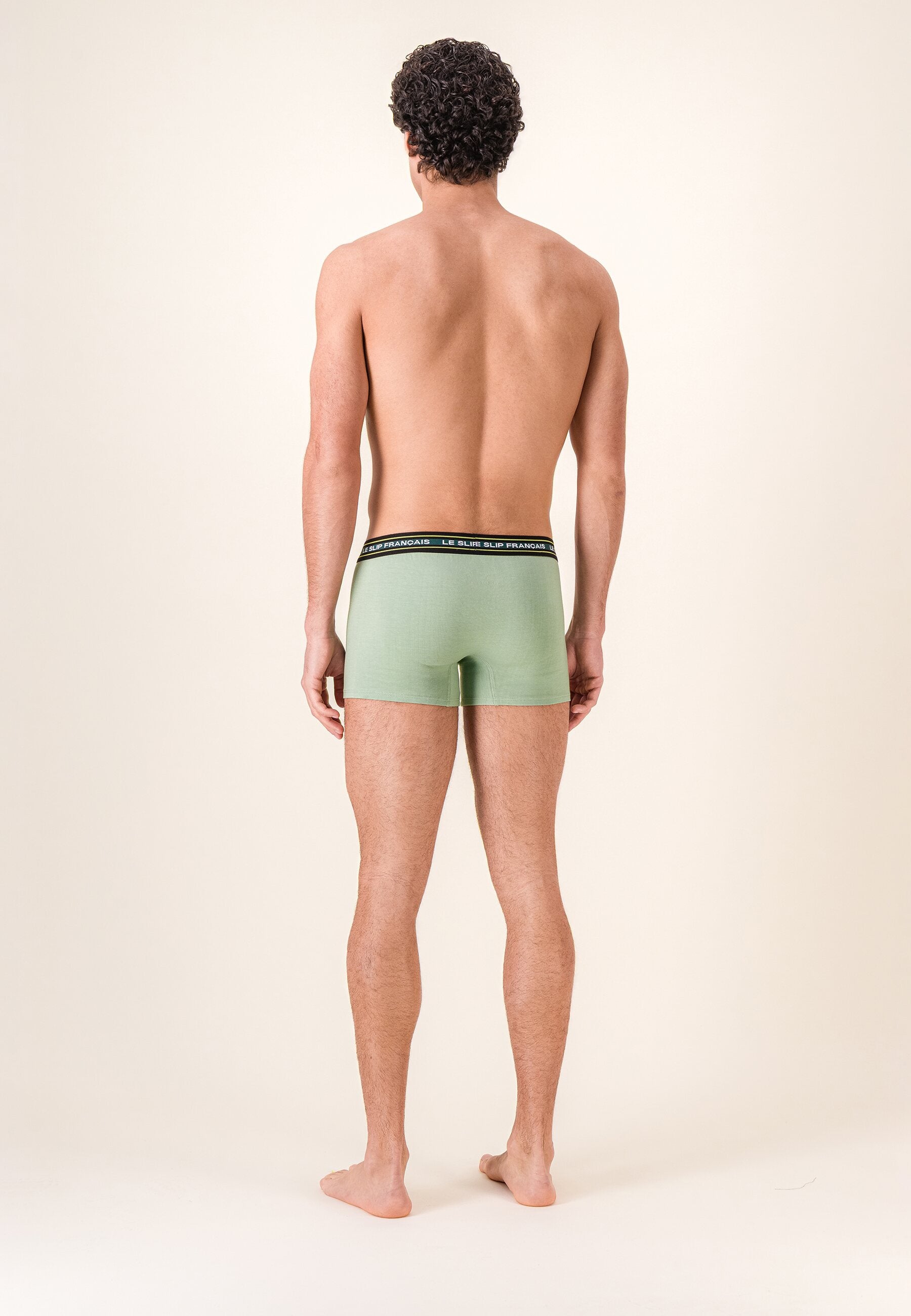 Lot de 3 boxers en coton - Boxers Vert Forêt Jaune Anis Vert Sauge