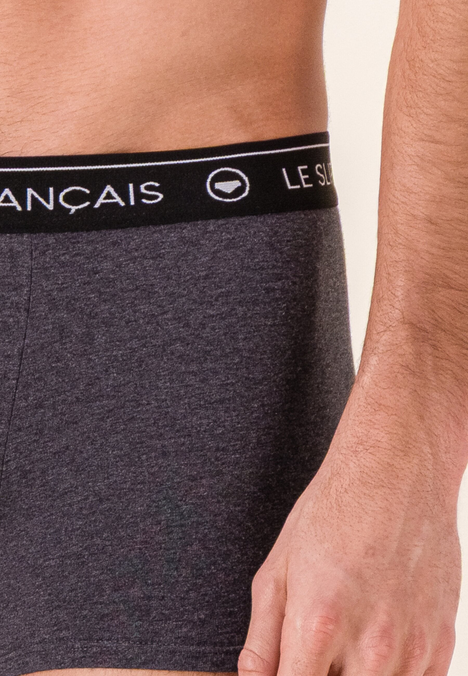 Lot de 3 boxers en coton - Boxers Chevron Jaune Anis Vert Sauge Gris Anthracite