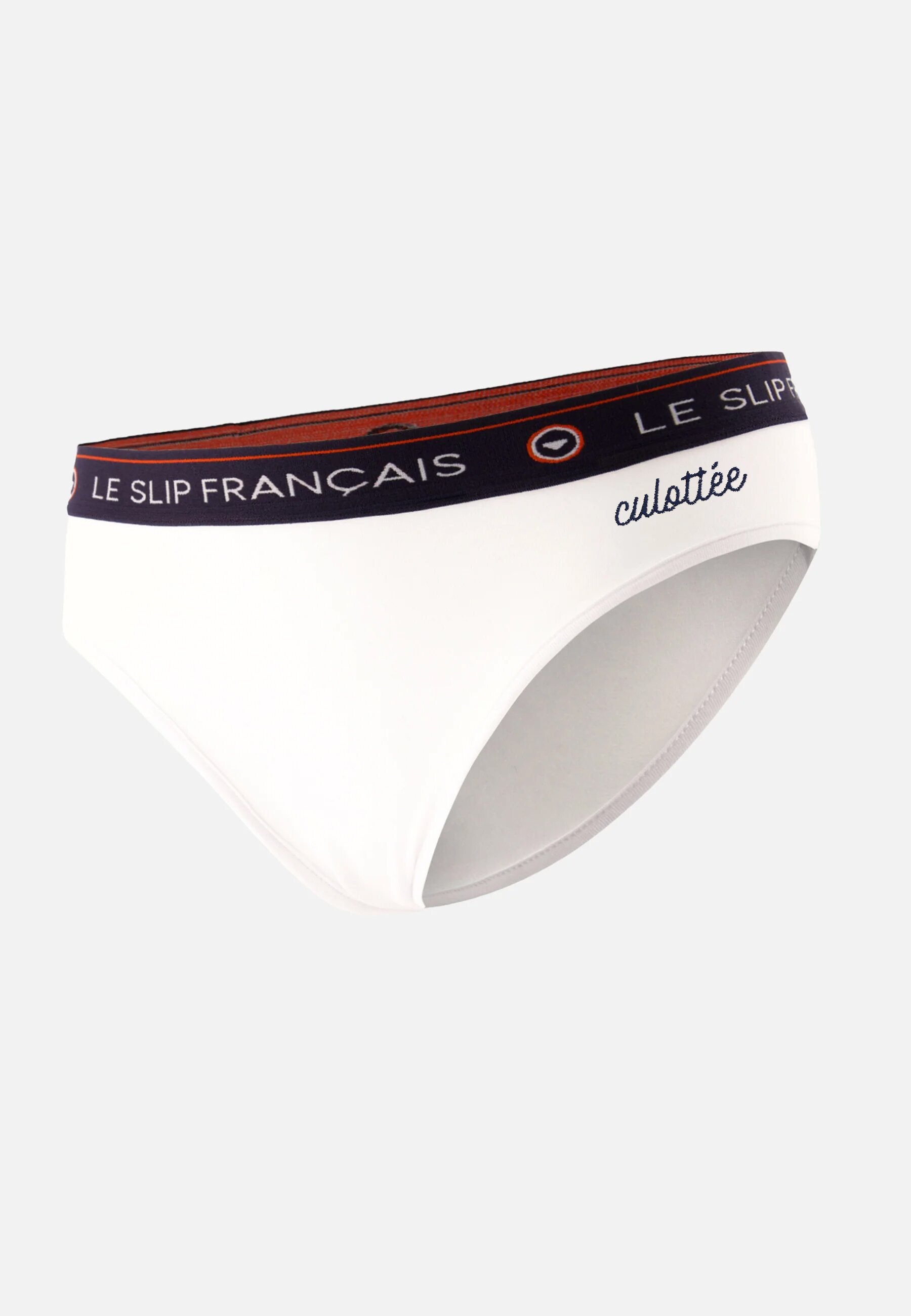 Culotte taille haute blanche en coton - Rieuse Blanc Brodé Culotée