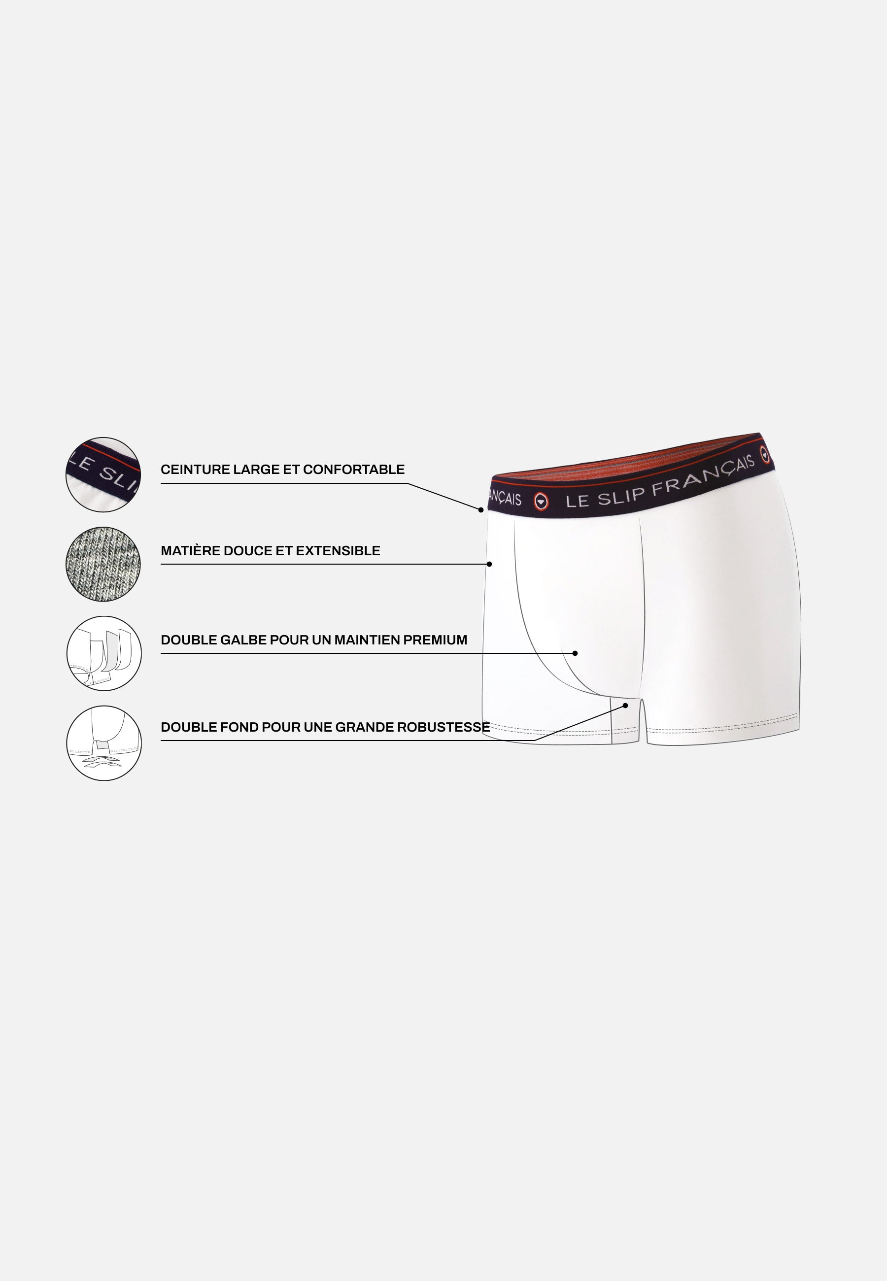 Boxer bleu France Rugby en coton - Redoutable Indigo France Rugby