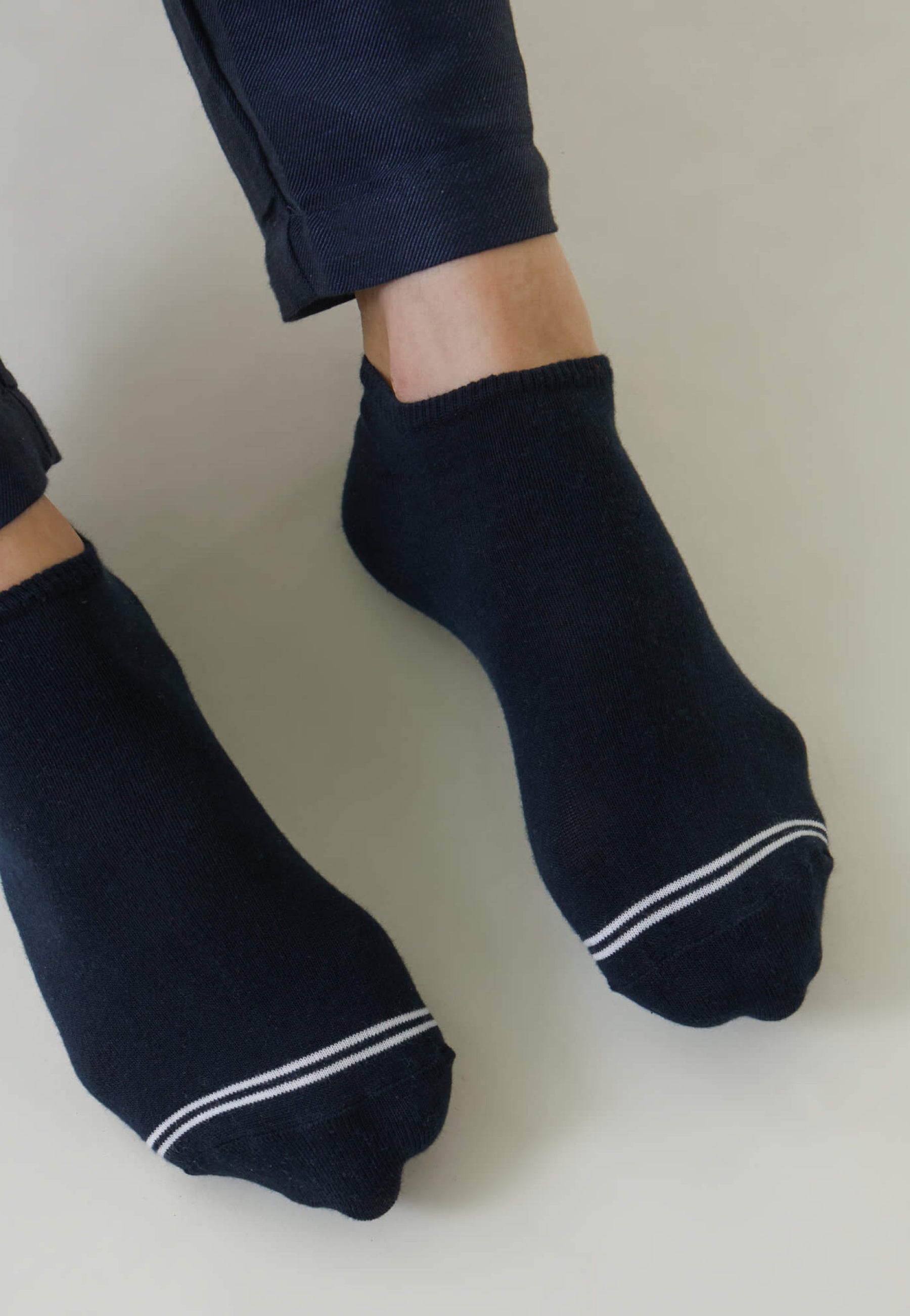 Pack of 2 pairs of navy blue low socks - Jo Duo Marine Mariniere Bleu