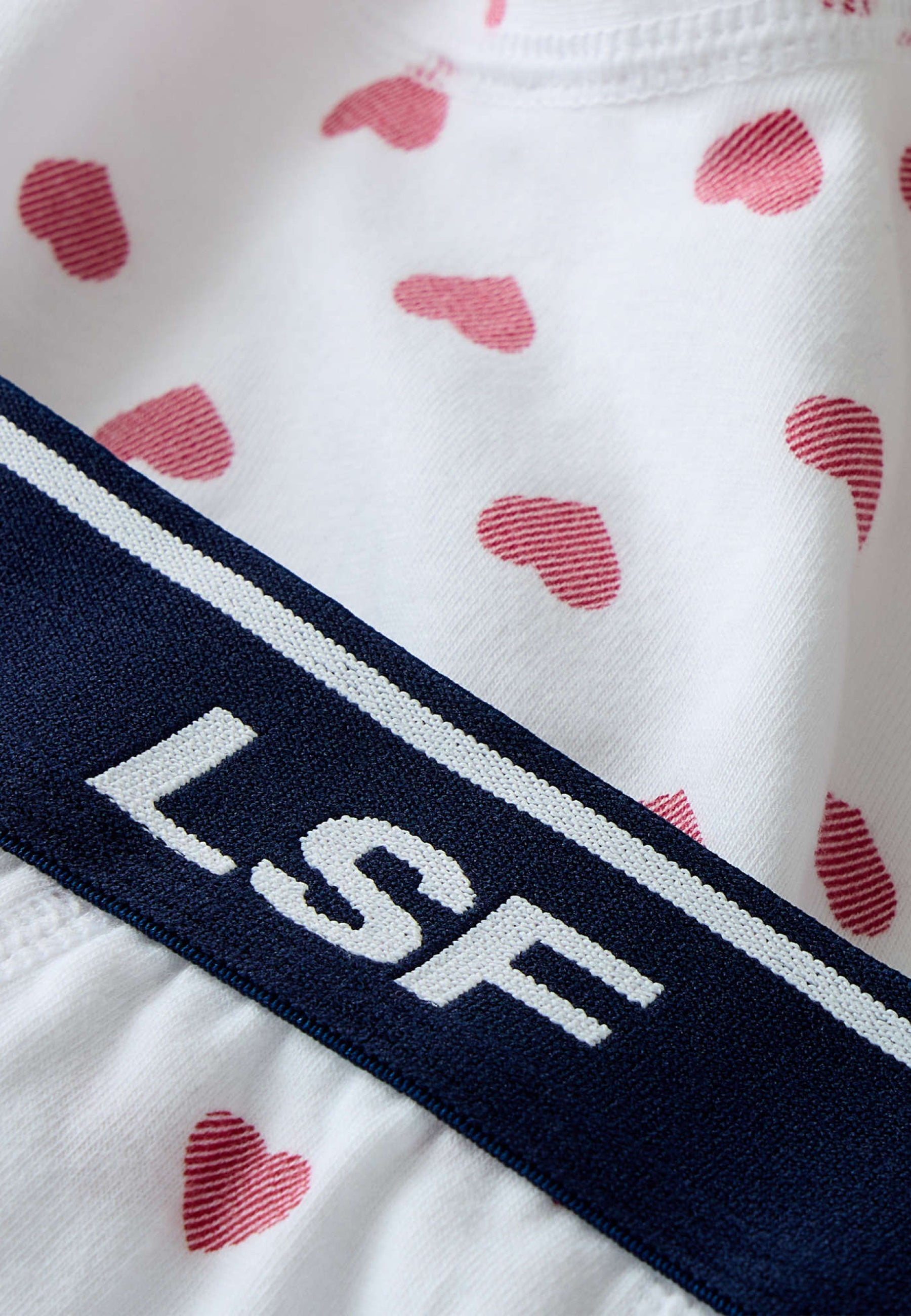 Pack of 2 cotton boxers - Marius Red Heart Boxer Duo with Navy Heart