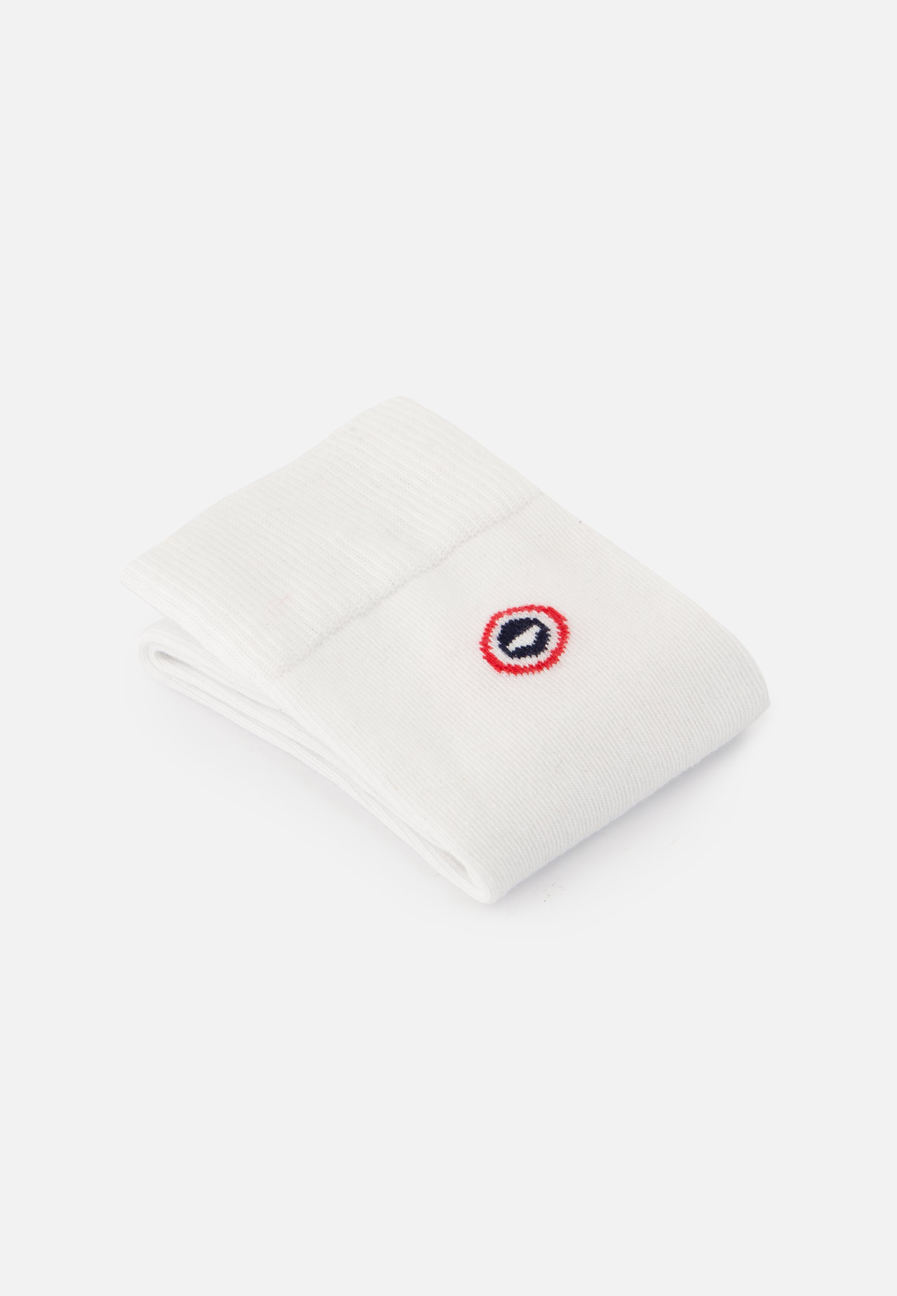 Chaussettes mi-hautes unies blanches - Robuste Blanc Brodé Porte Bonheur