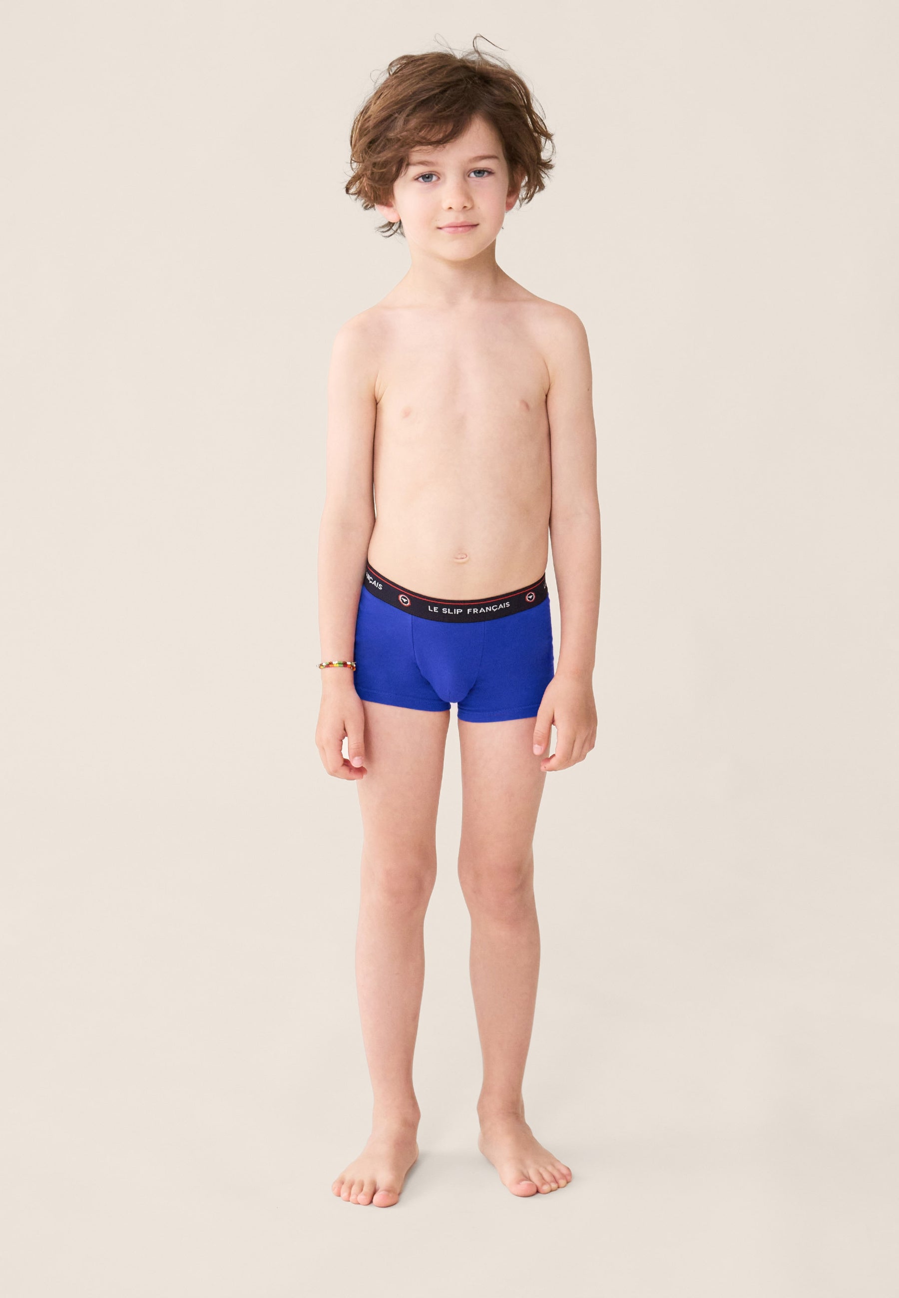 Lot de 7 boxers enfants en coton - Boxers Blanc Confetti Bleu Nautique Marine Marinière Bleu Jean Bleu Fluo
