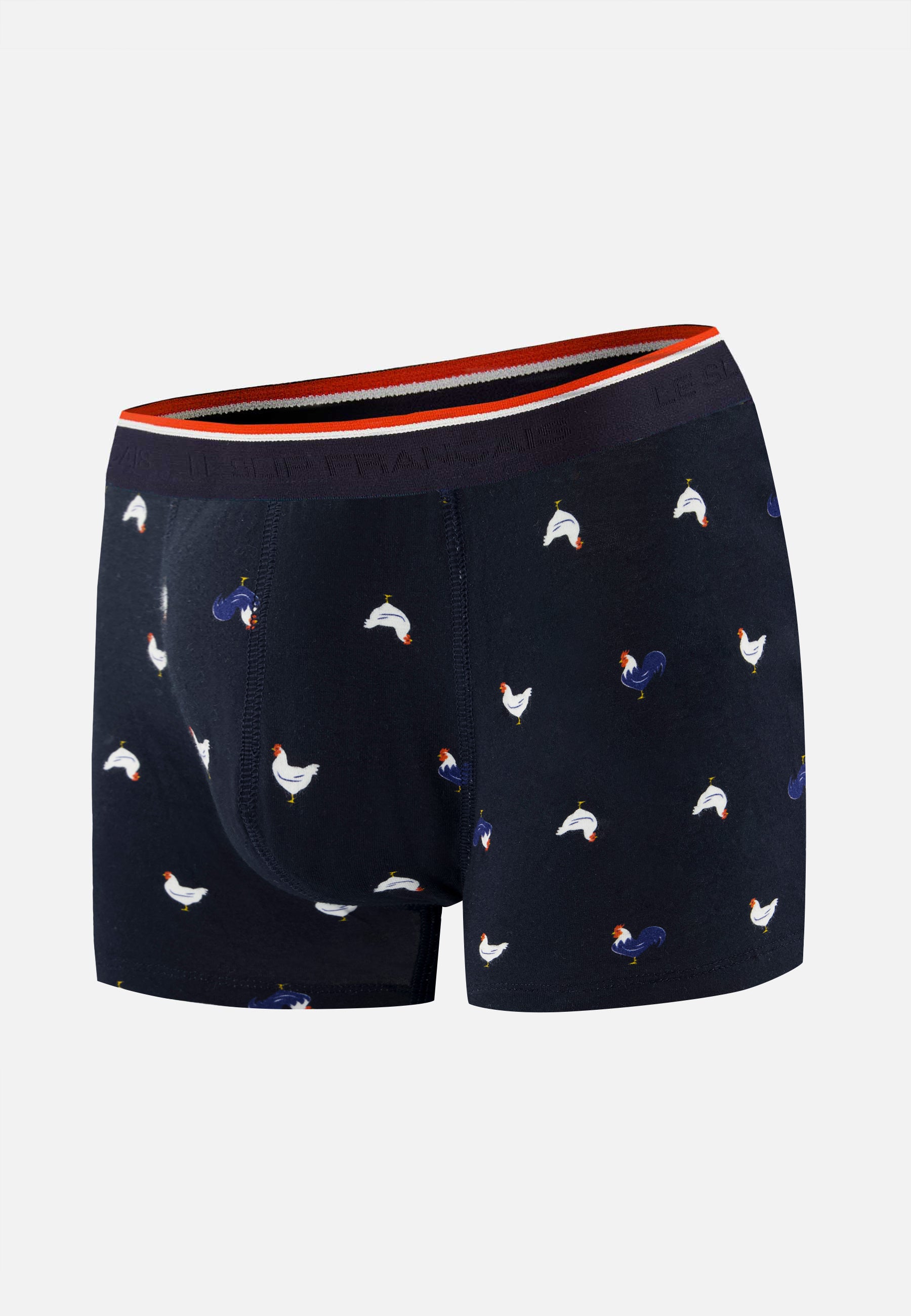 Boxer à motif coq marine en coton - Marius Coq Marine