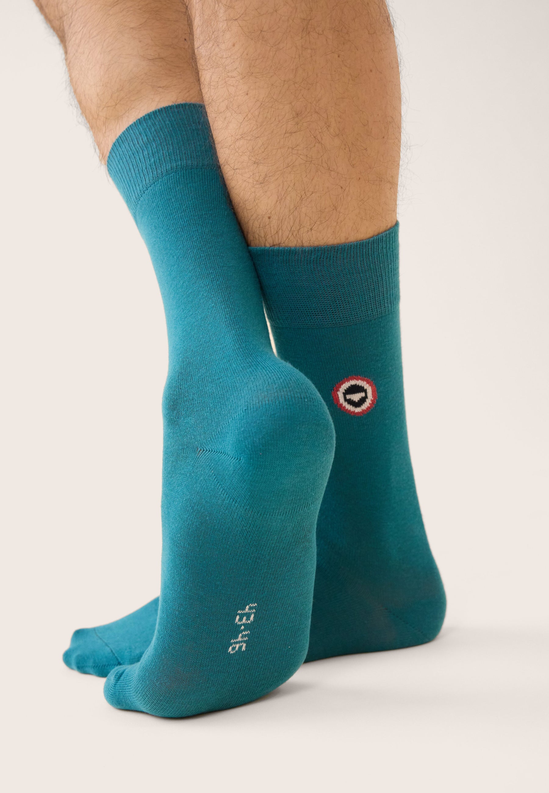 Chaussettes mi-hautes unies bleu - Robuste Bleu Canard