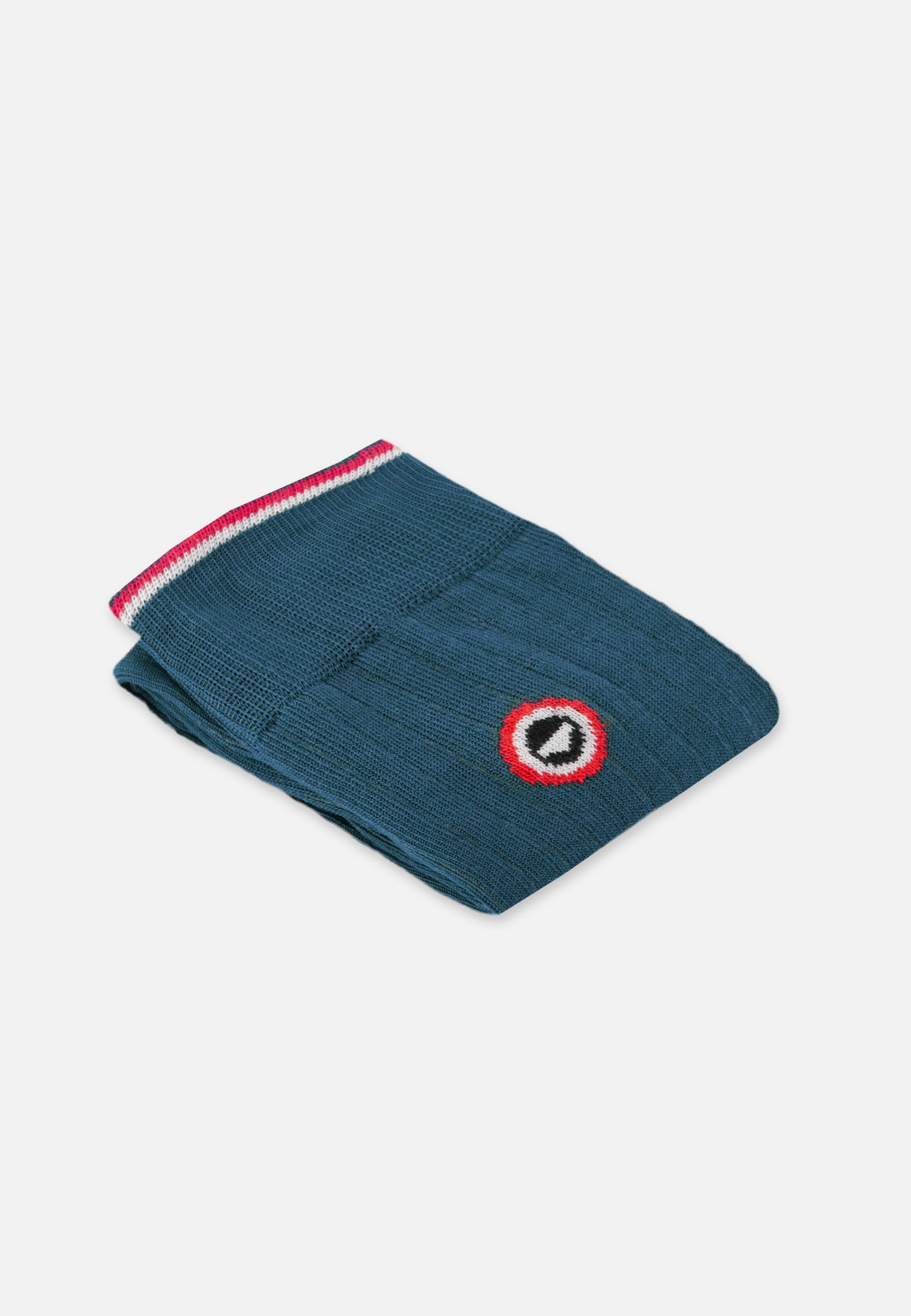 Mid-calf blue socks in Scottish yarn - Nessy Duck Blue