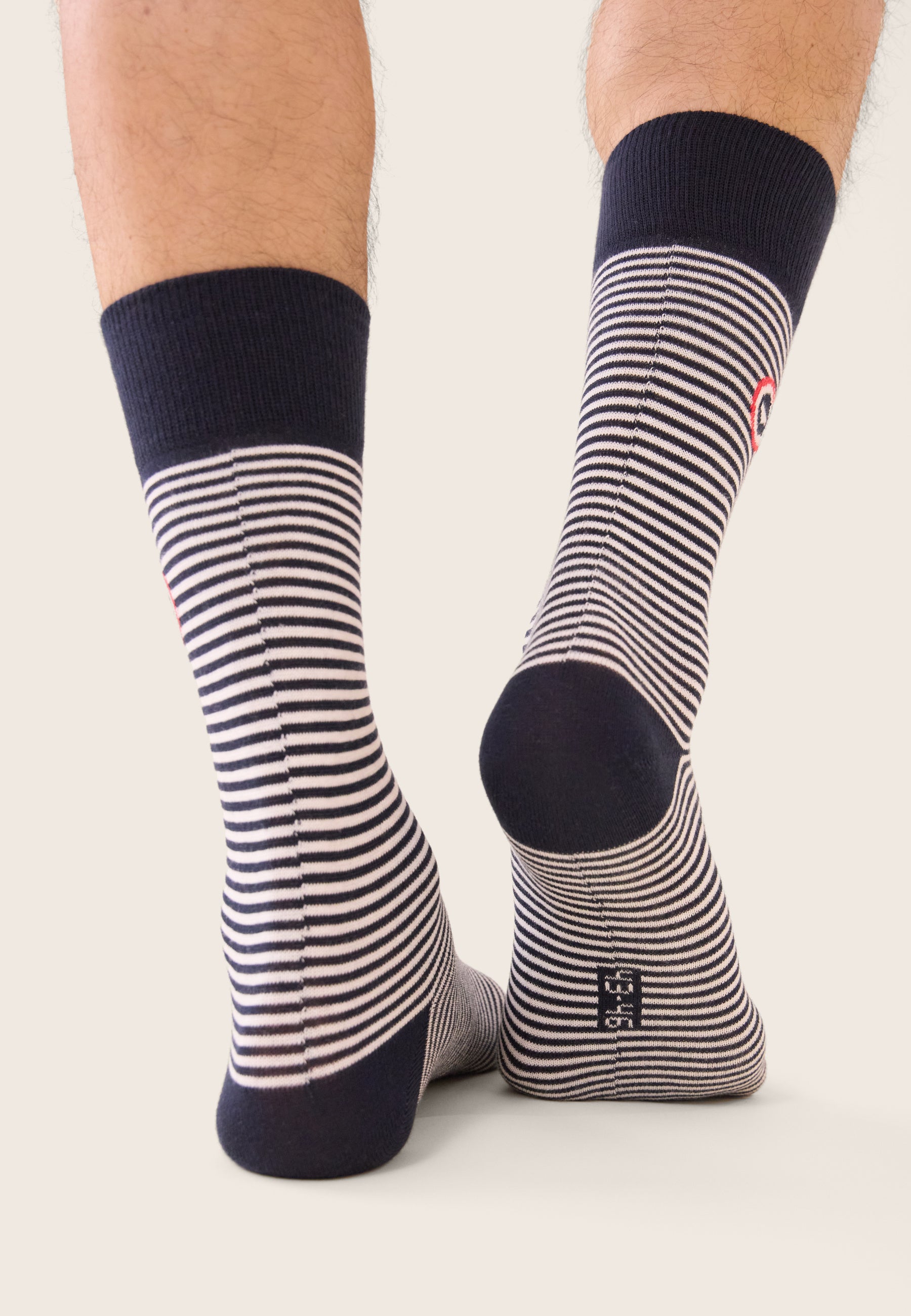 Navy blue sailor mid-calf socks - Robuste Mariniere Bleu