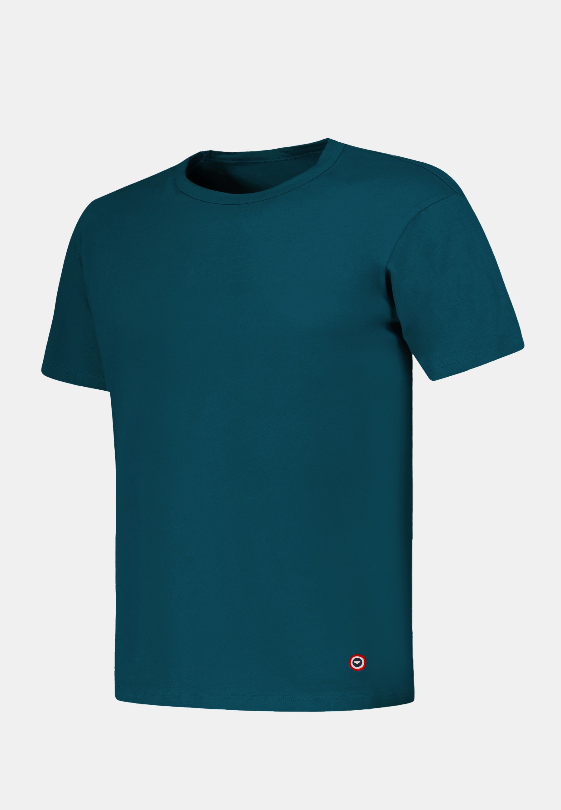 Men's short-sleeved blue cotton T-shirt - Formidable Teal