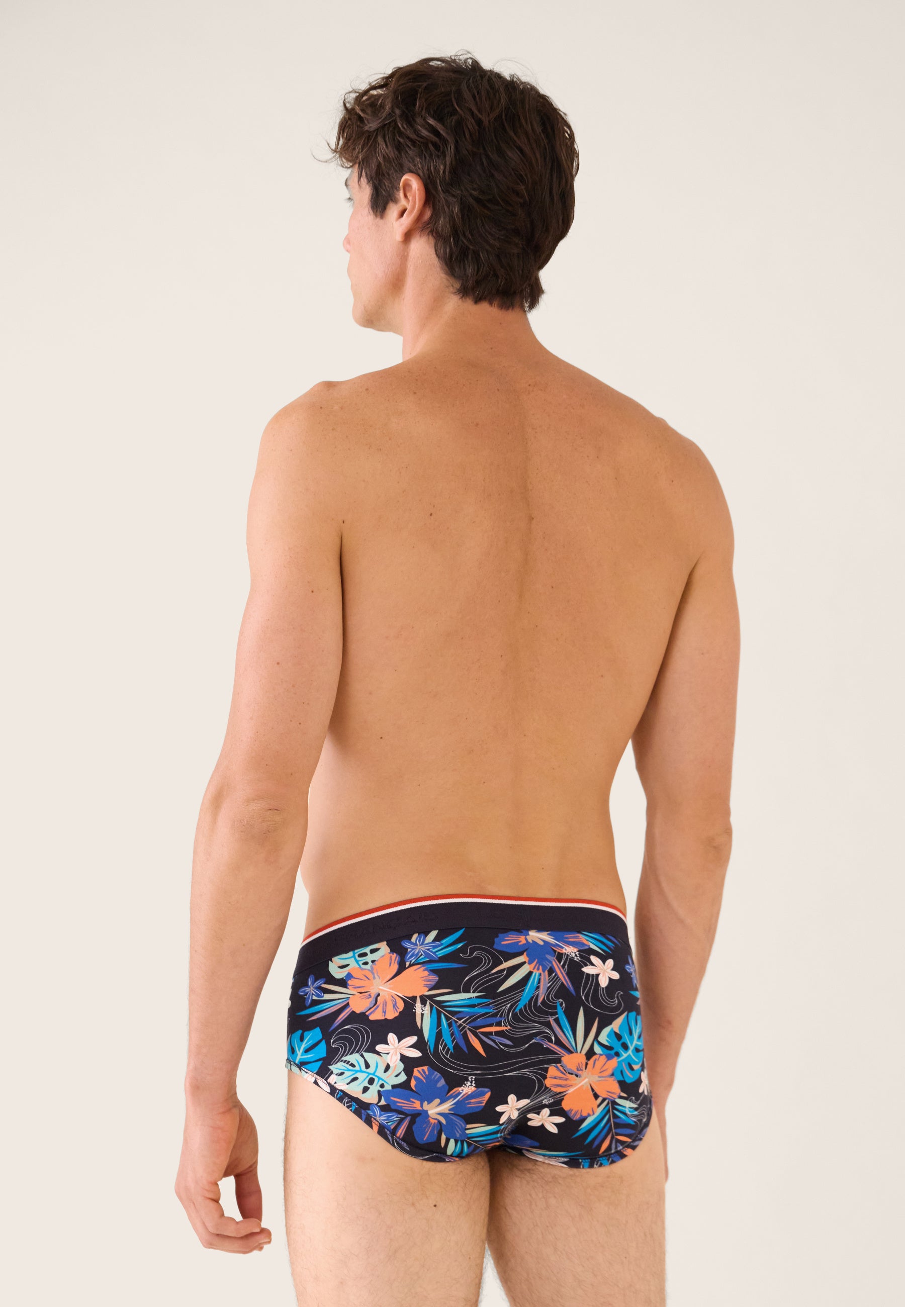 Slip bleu à motif florales en coton - Terrible Hawaï Bleu Nautique