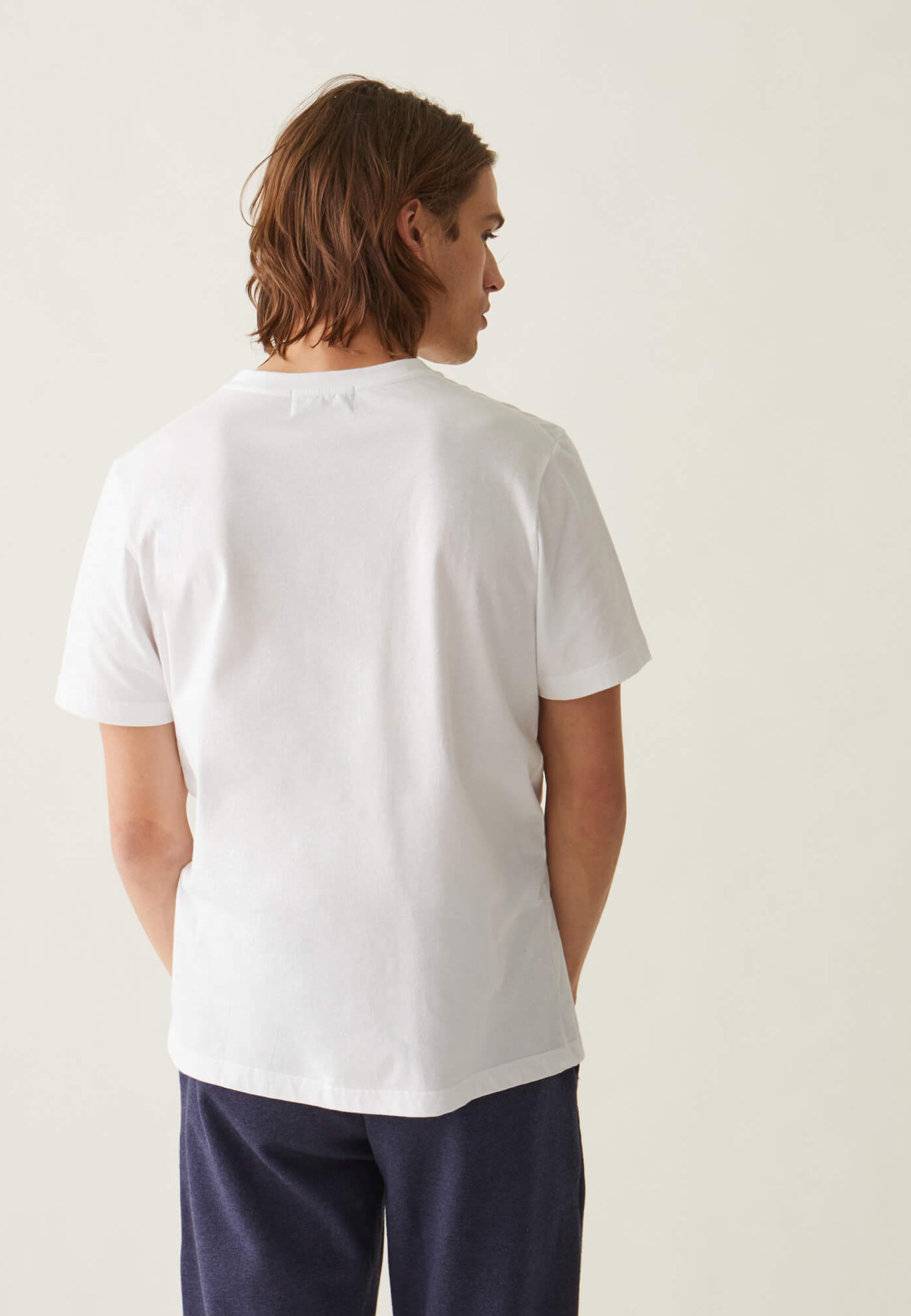 T-shirt col rond en coton - Jean Blanc