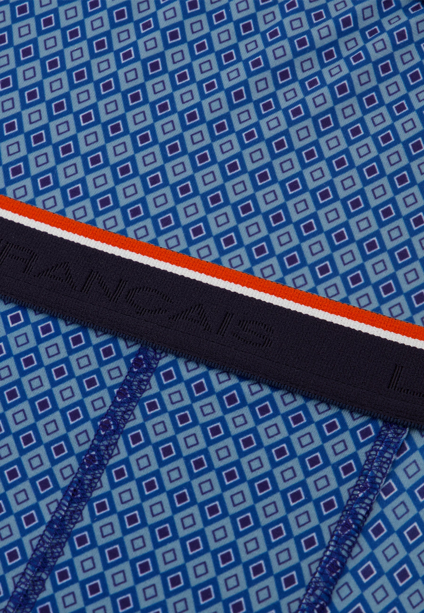 Boxer à motif arlequin bleu en coton - Marius Arlequin Bleu