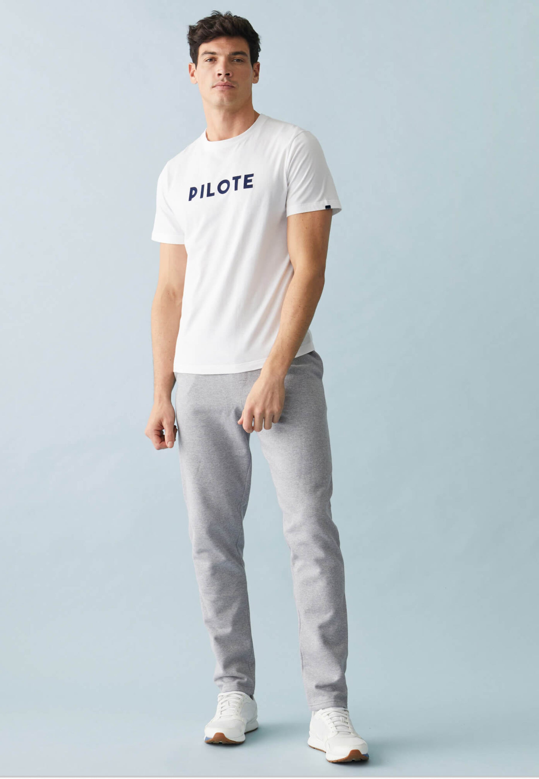 T-shirt col rond en coton - Jean-F Blanc