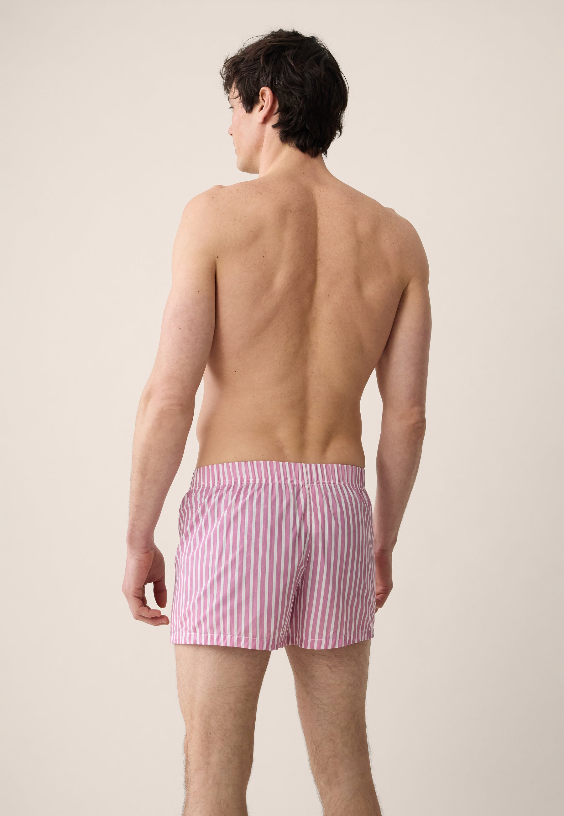 Pink striped cotton boxer shorts - Jacques Rayures Rose