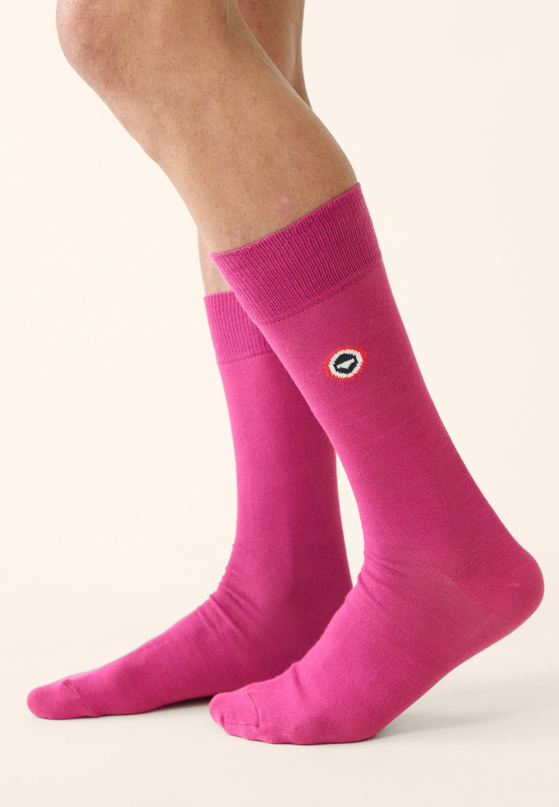 Lot de 7 chaussettes mi-hautes en coton - Chaussettes Fuchsia Petit Carré Fuchsia Fléchette Fuchsia Blanc Noir Tartan Noir