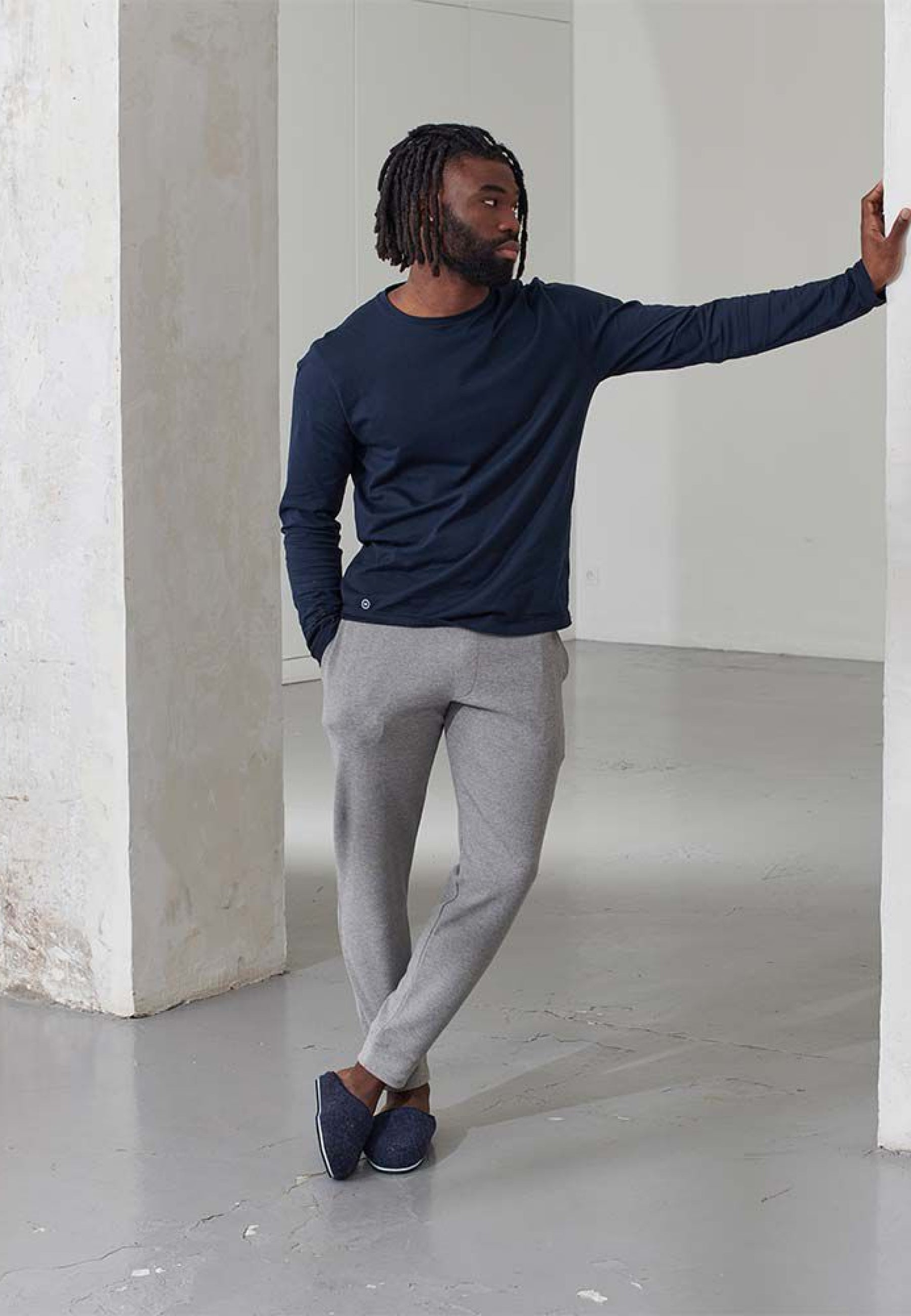 Wool indoor slippers - Claude Marine