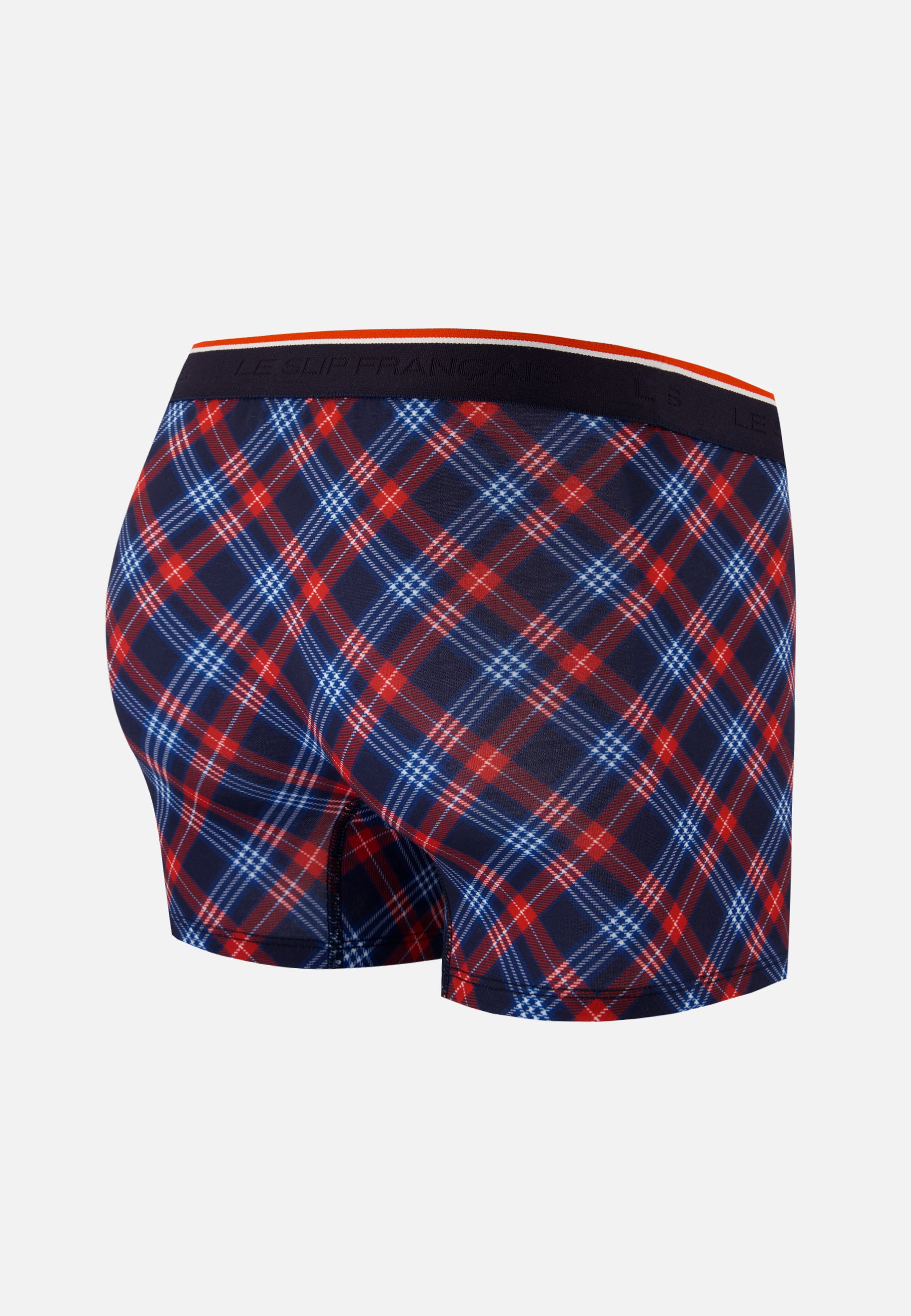 Tricolor checkered boxer briefs - Marius Tartan Blue White Red