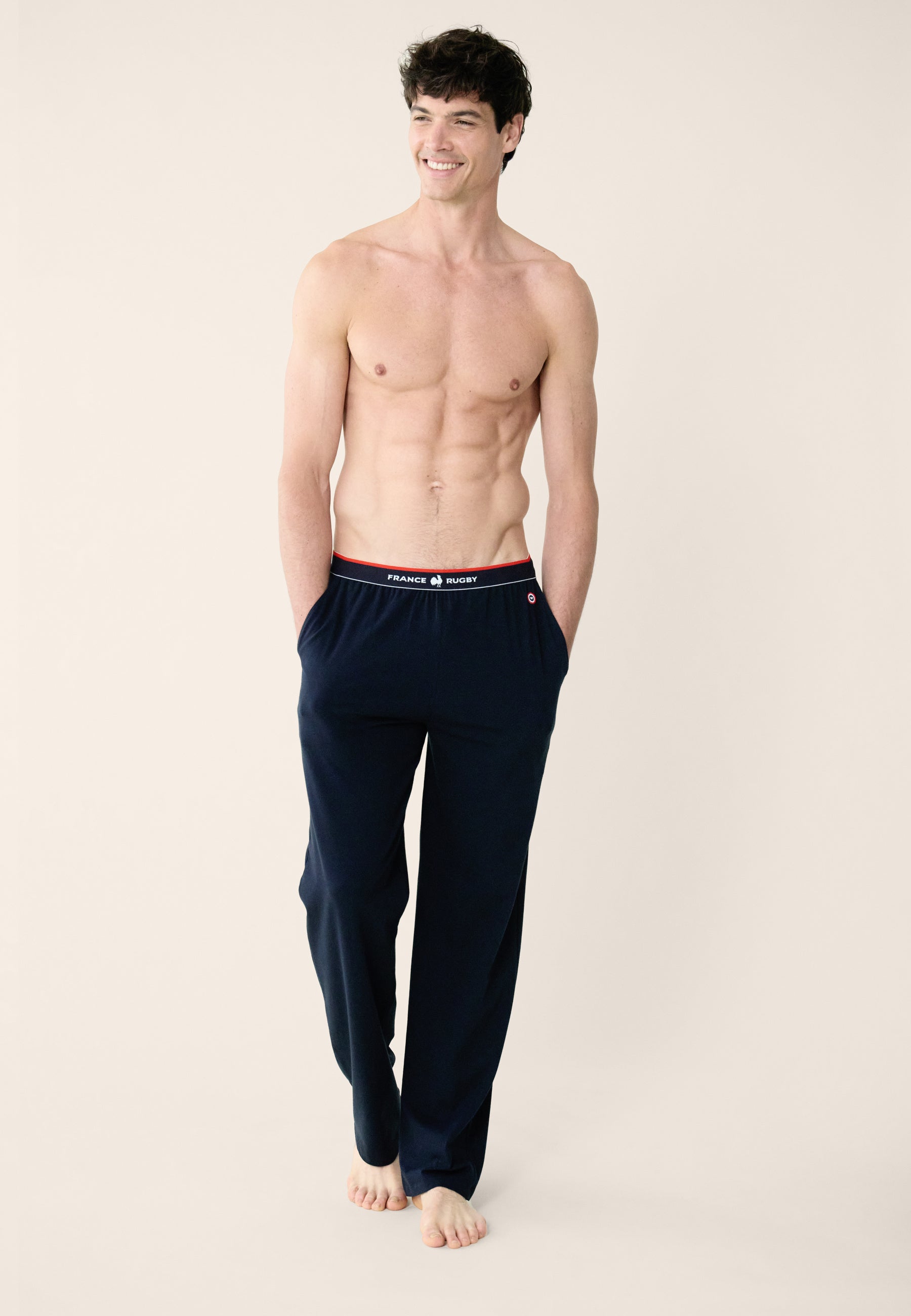 Pantalon de pyjama bleu marine - Toudou Marine France Rugby