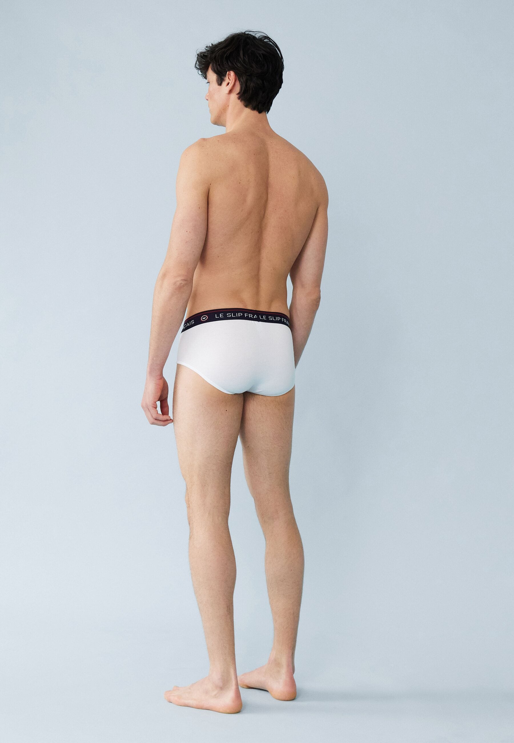 Lot de 3 slips en coton - Slips XV De France Damier Indigo Blanc Marine