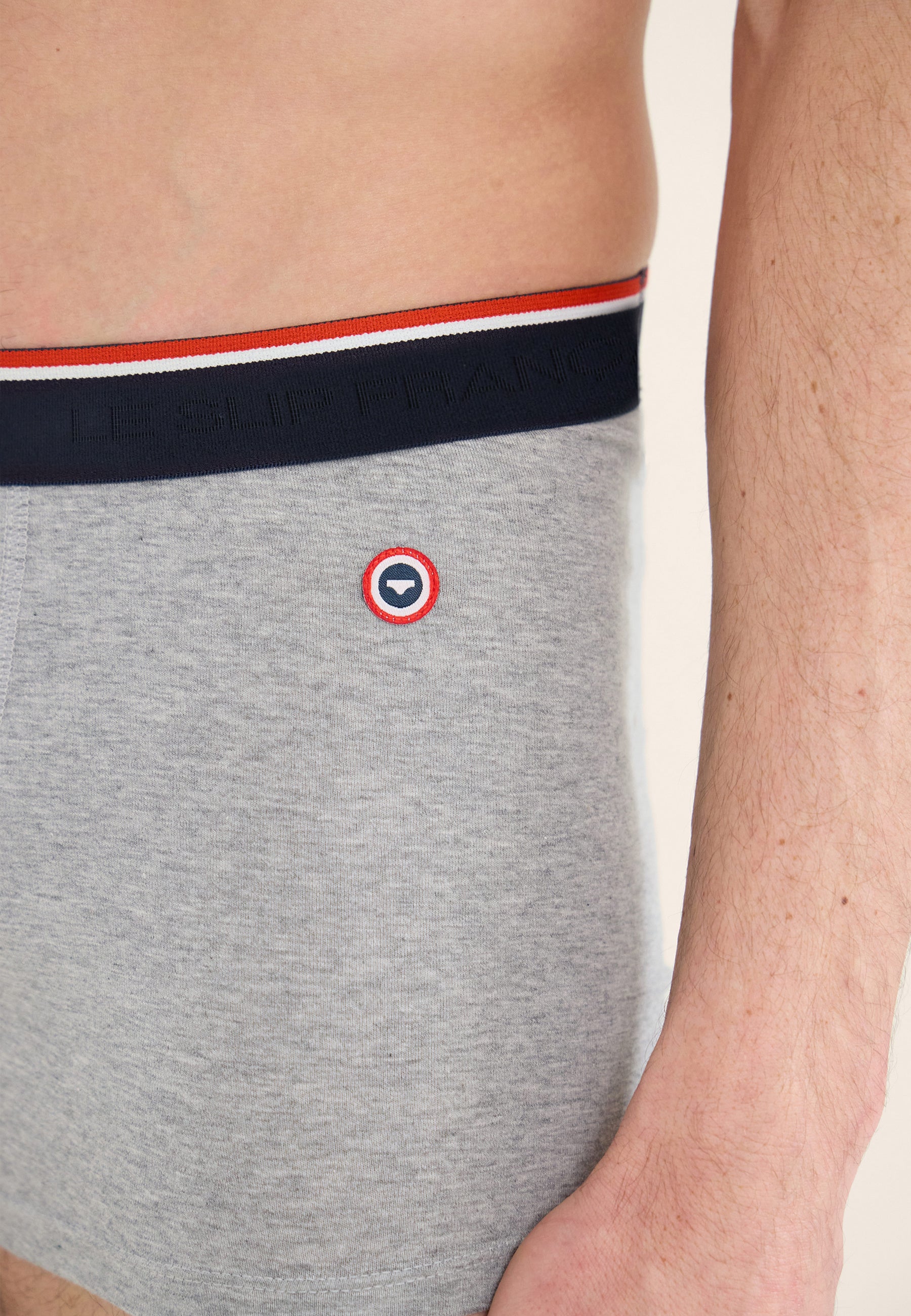 Boxer gris en coton avec cocarde - Marius Gris Chine