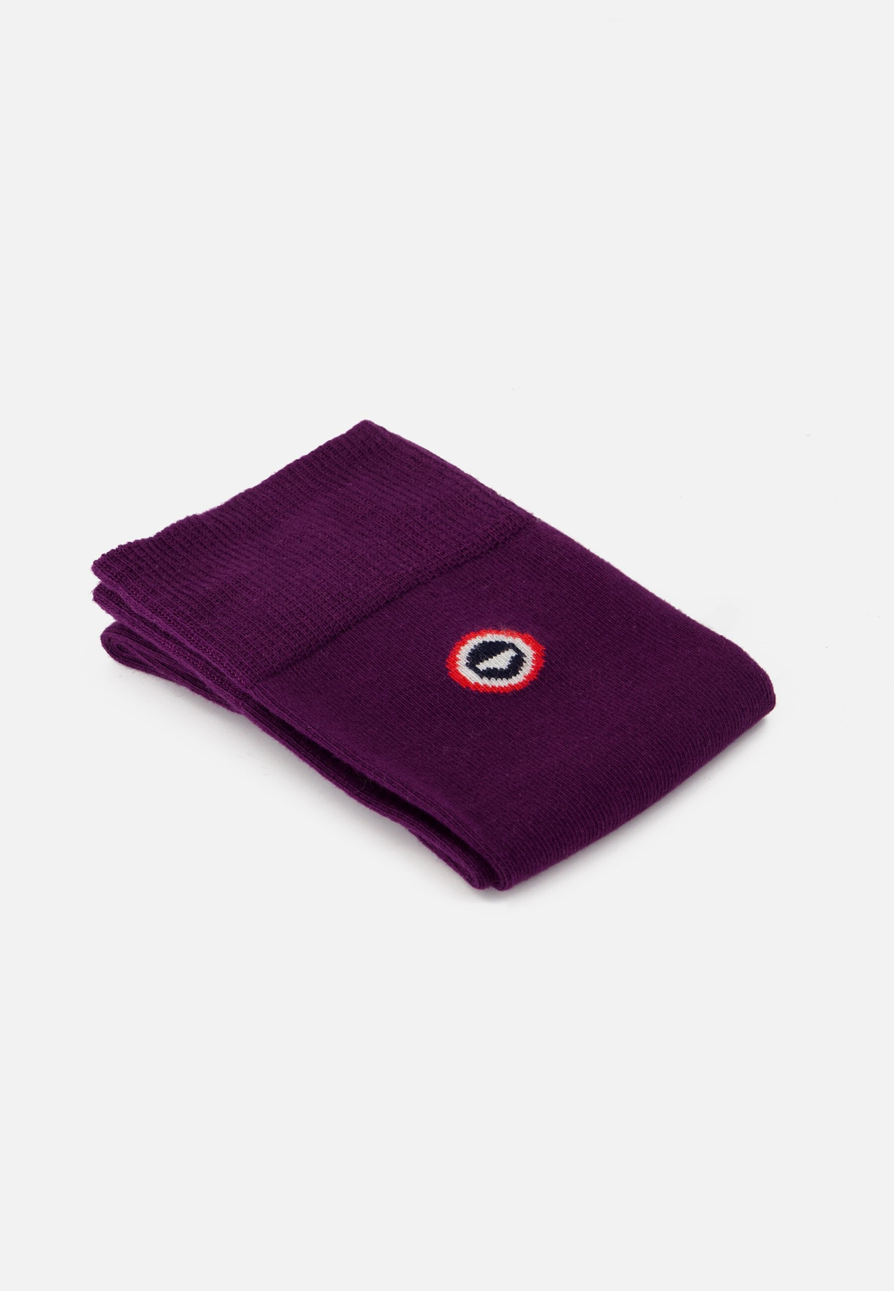Chaussettes mi-hautes prune fantaisie - Lucas Demi Bloc Prune