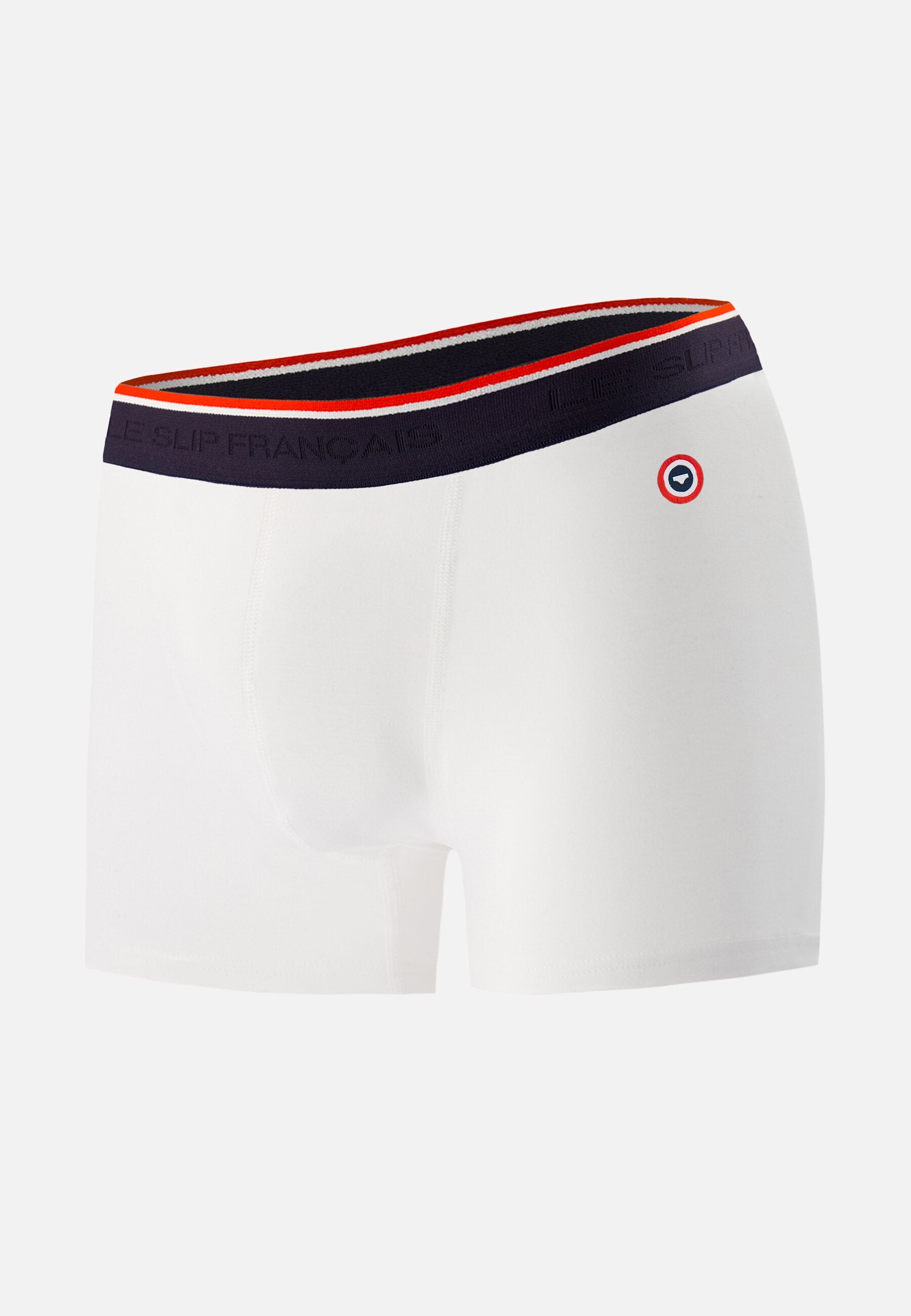 Boxer blanc en coton avec cocarde - Marius Blanc
