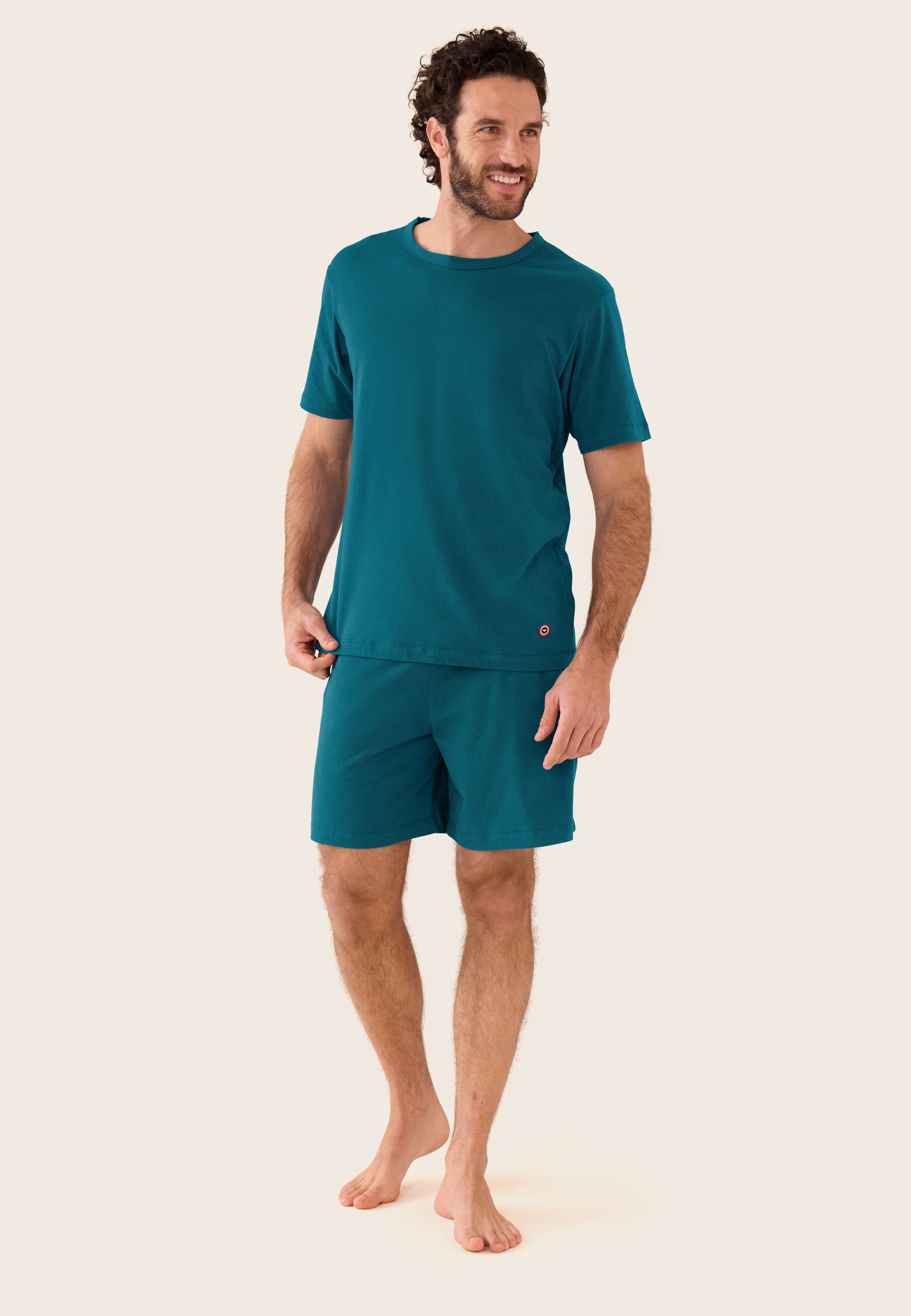 Pack of 2 short-sleeved cotton t-shirts - Formidable short-sleeved t-shirts in Teal and White