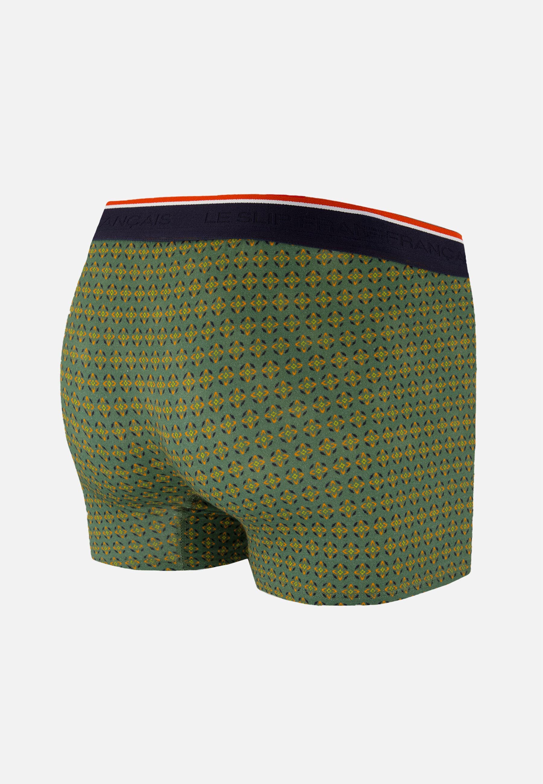 Boxer vert à motif ornement en coton - Marius Ornement Veronese