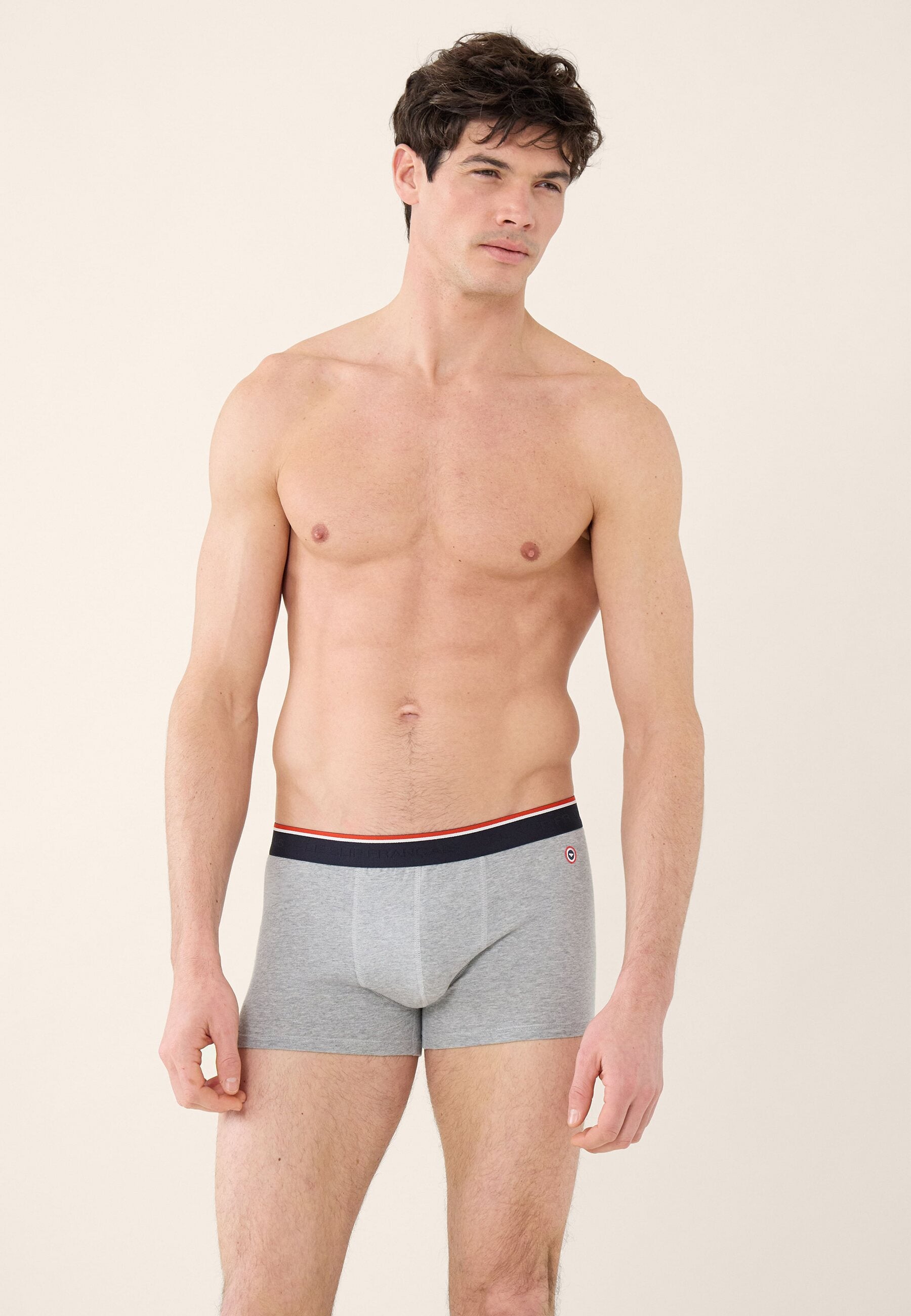 Boxer gris en coton avec cocarde - Marius Gris Chine