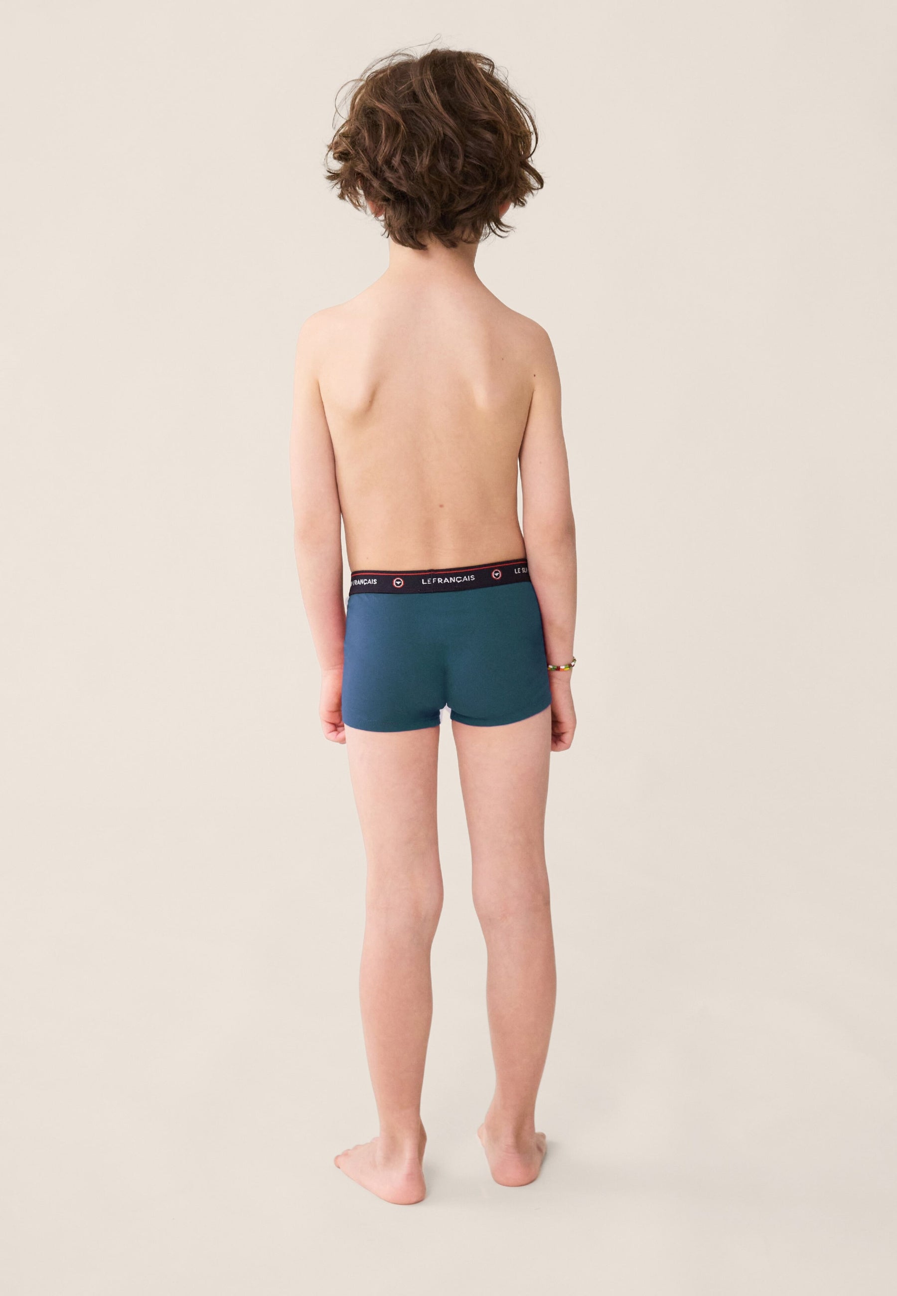 Boxer enfant bleu en coton - Petit Joseph Bleu Canard