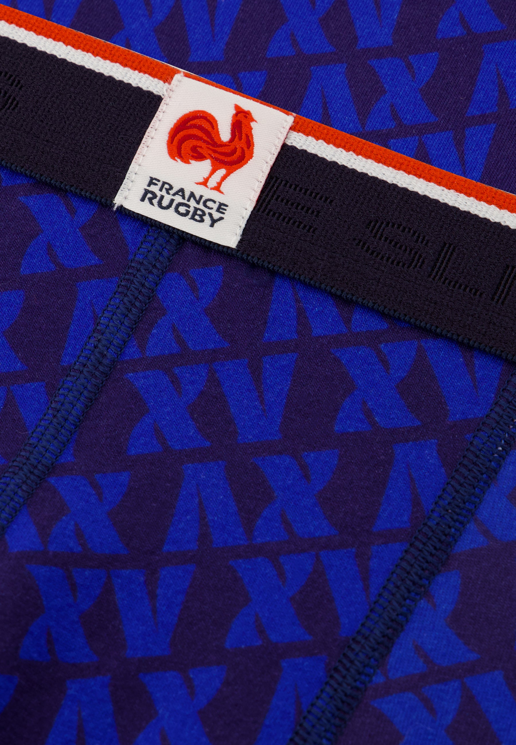 Navy boxer shorts with XV pattern in cotton - Marius Xv Marine