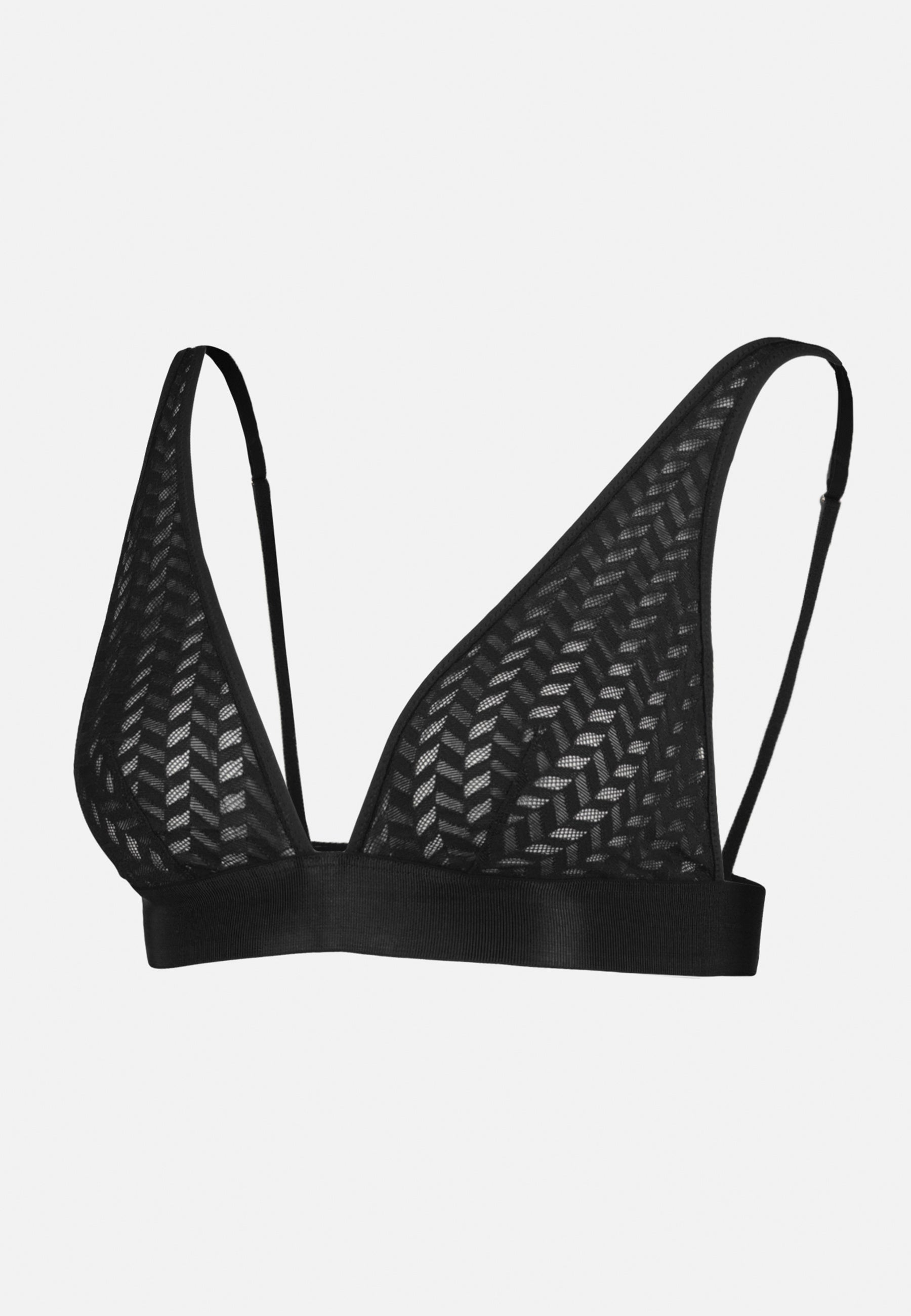 Soutien-gorge triangle sans armature noir en dentelle - Agathe Noir