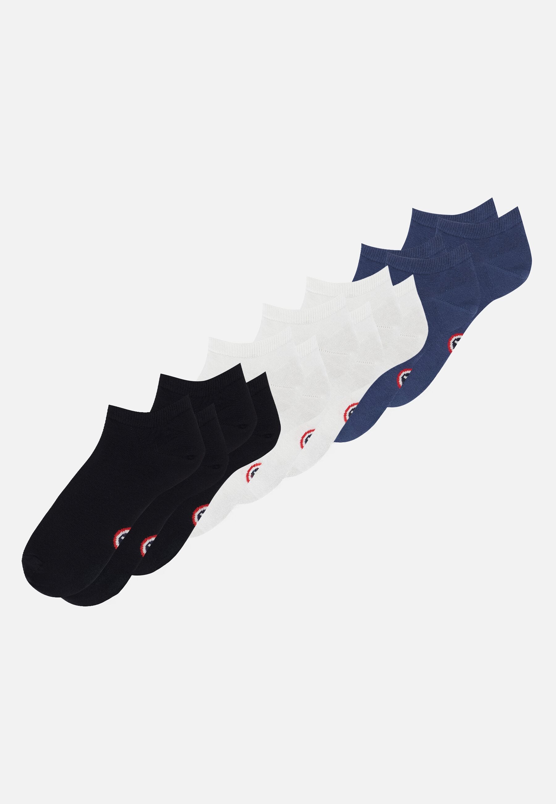 Lot de 7 socquettes en coton - Chaussettes Noir Blanc Acier
