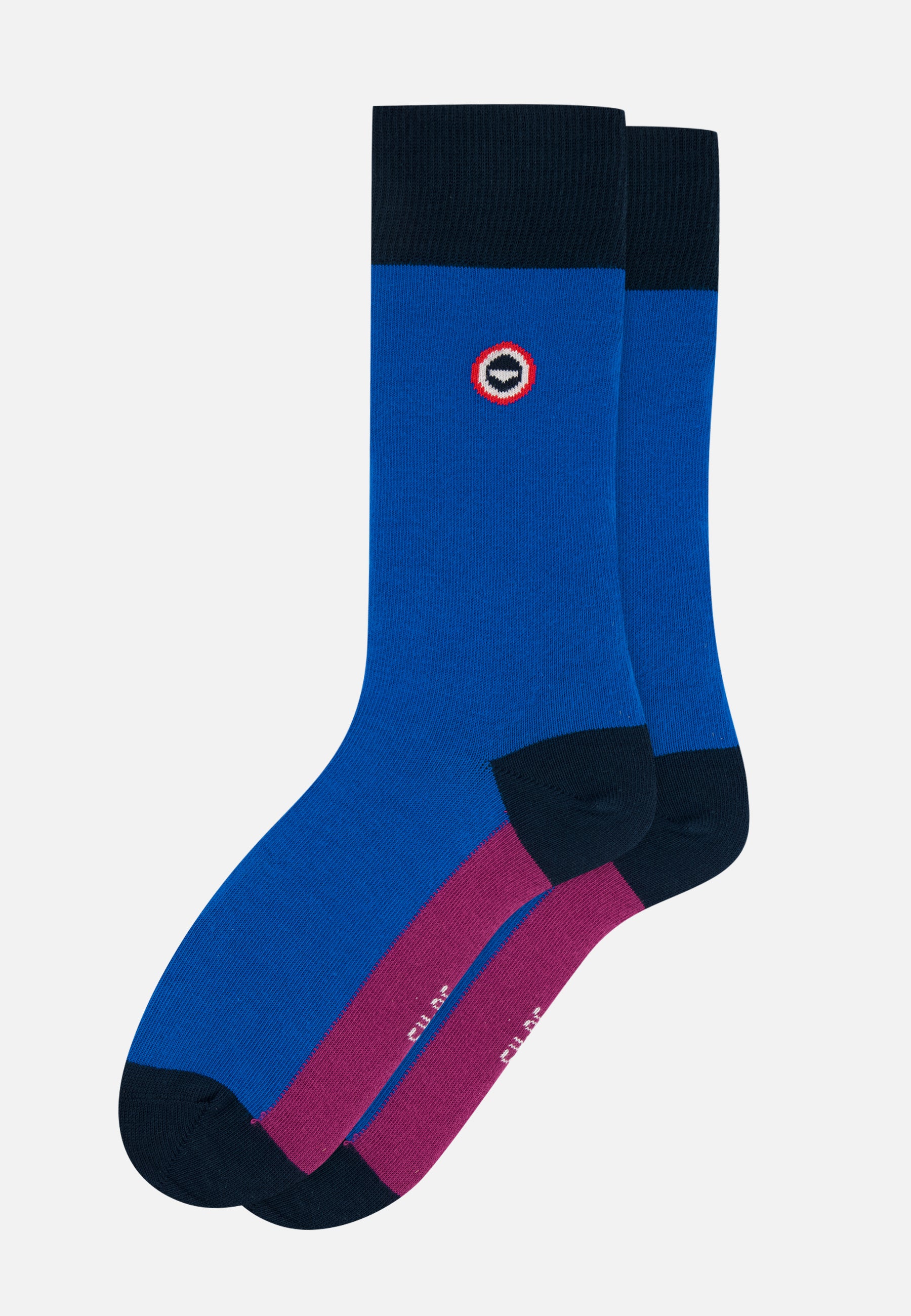 Pack of 3 Mid-Calf Socks - Purple Block Dazzling Navy Socks