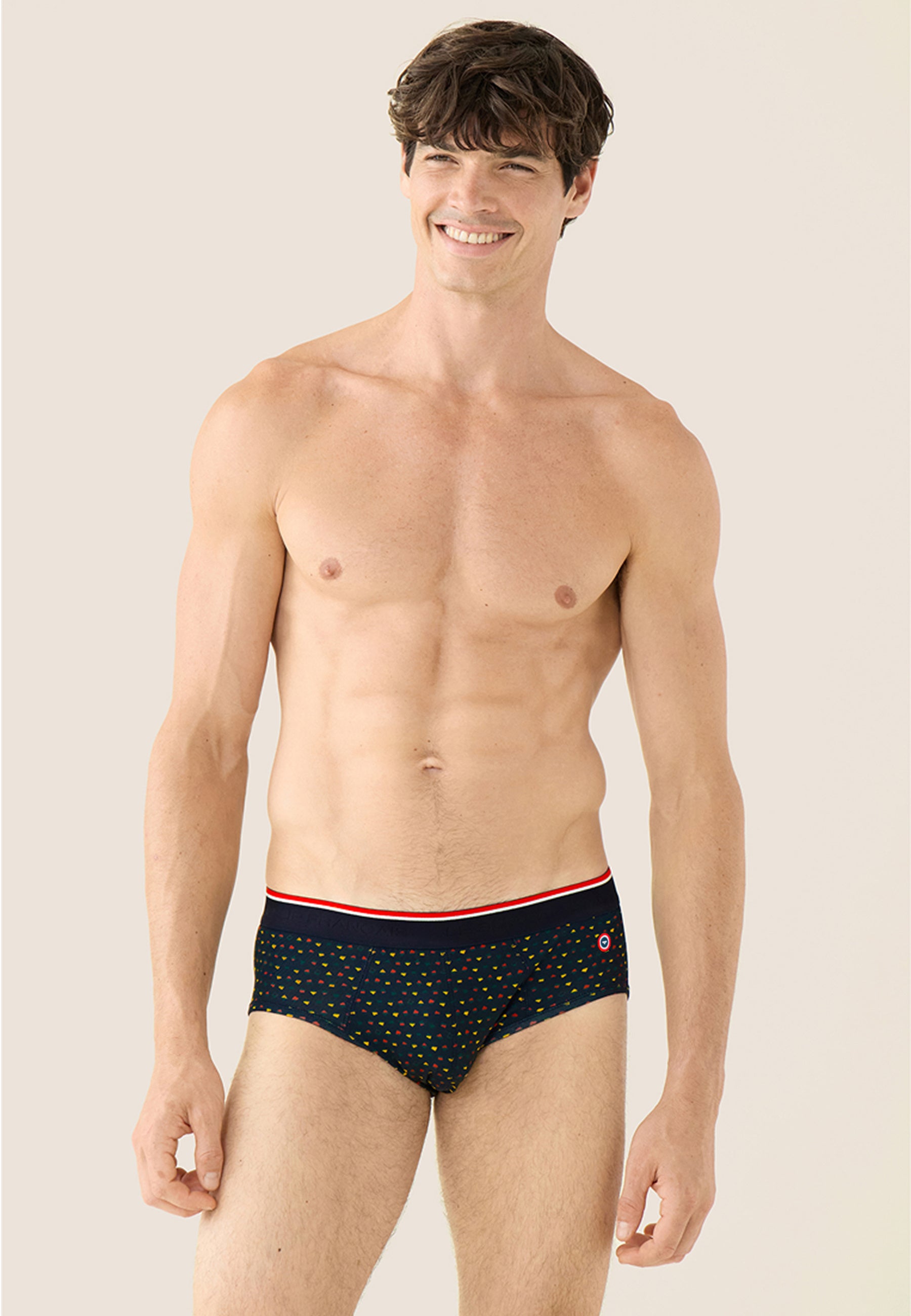 Fir green briefs with small square pattern - Terrible Petits Carres Vert Sapin