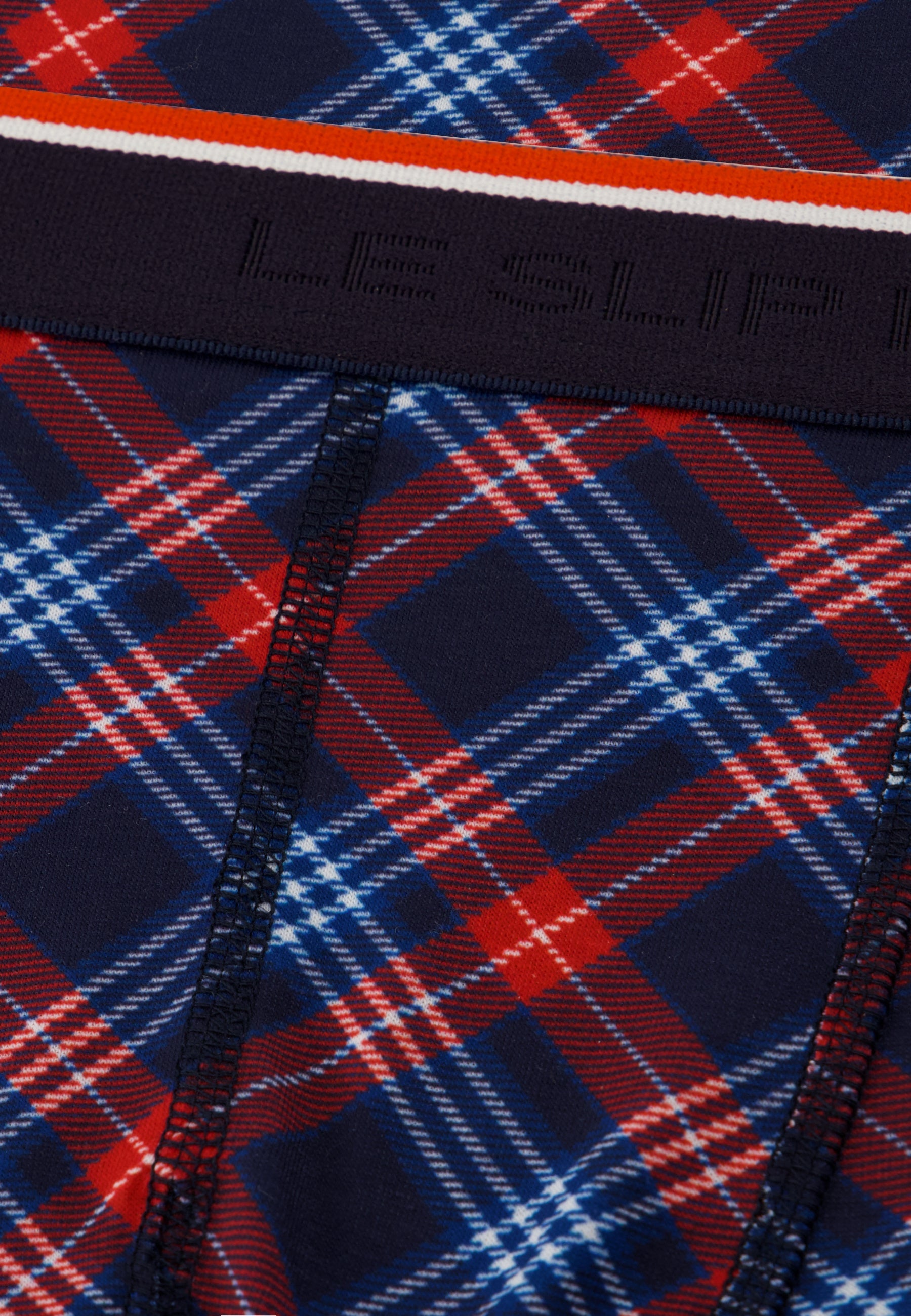 Tricolor checkered boxer briefs - Marius Tartan Blue White Red