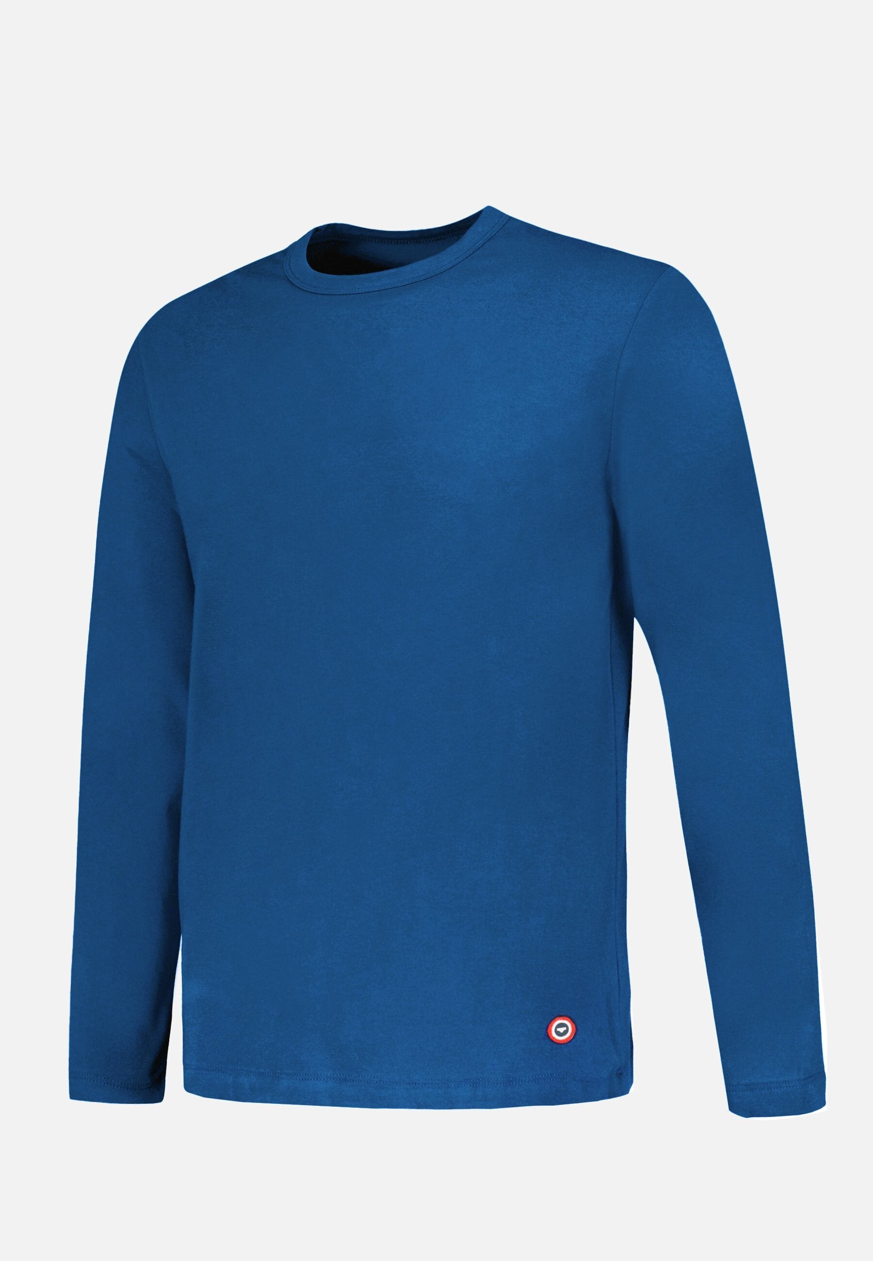 T-shirt à manches longues bleu en coton - Superbe Bleu Acier