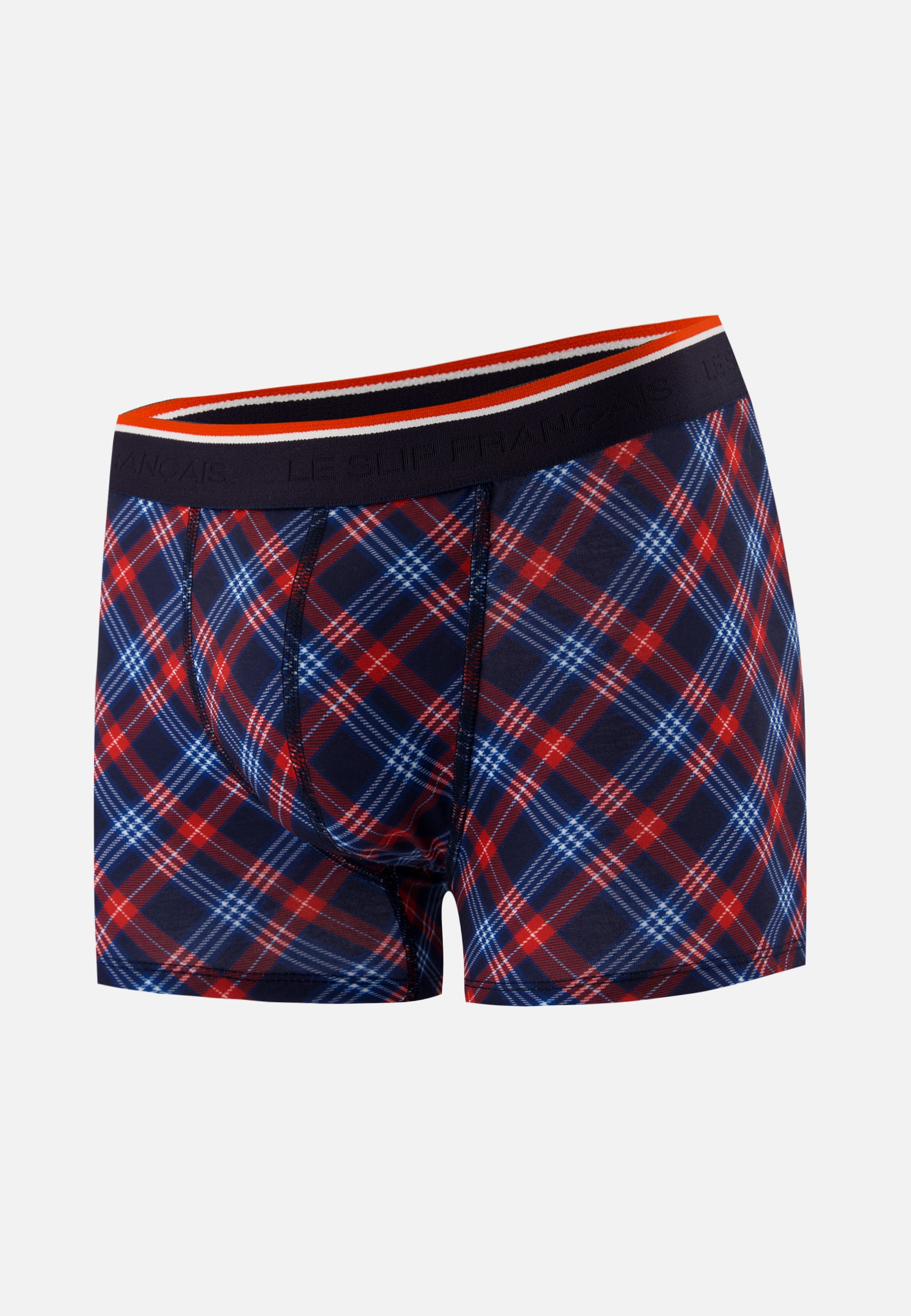 Tricolor checkered boxer briefs - Marius Tartan Blue White Red