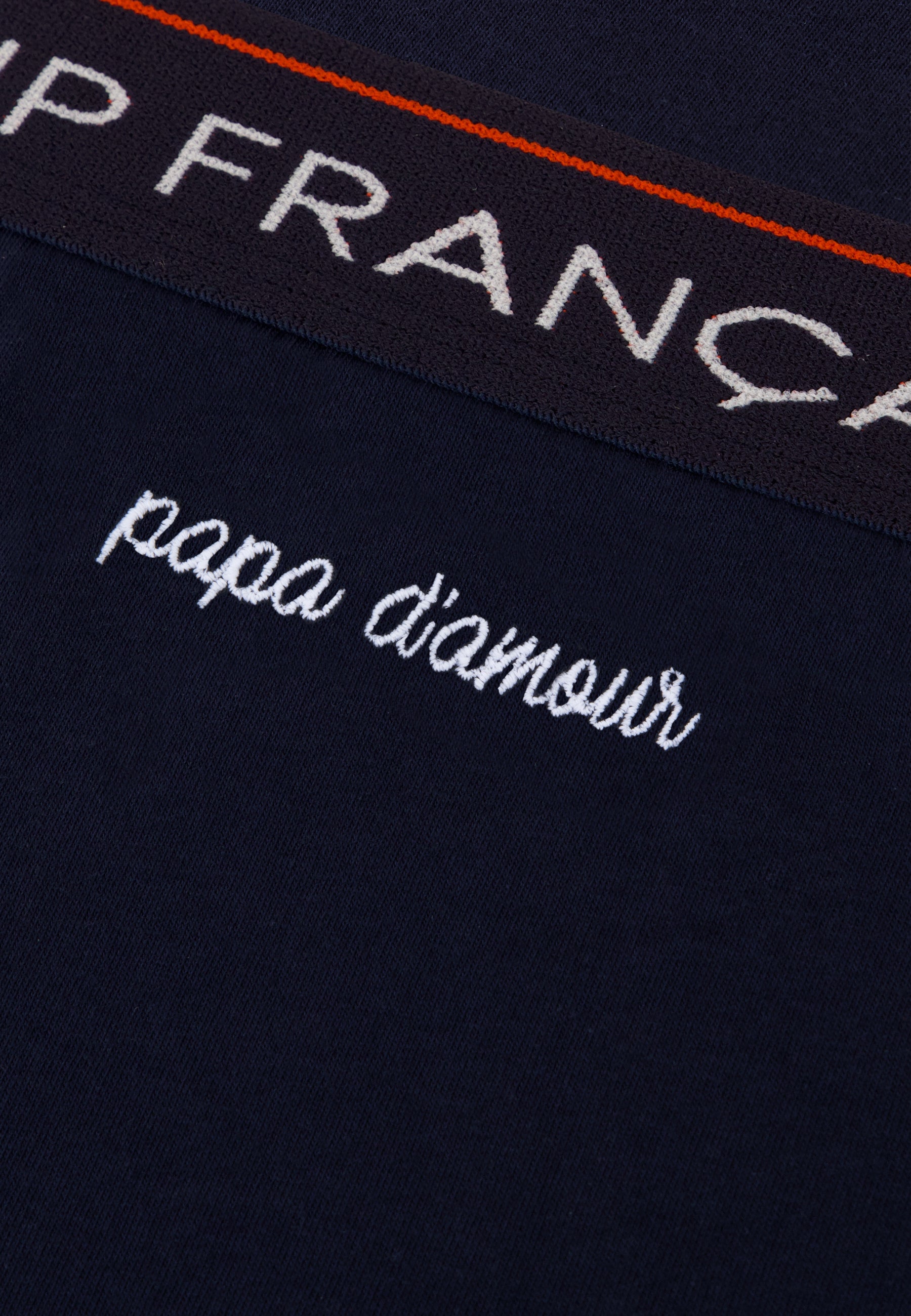 Bas de pyjama court bleu en coton - Invincible Marine Brodé Papa D'Amour