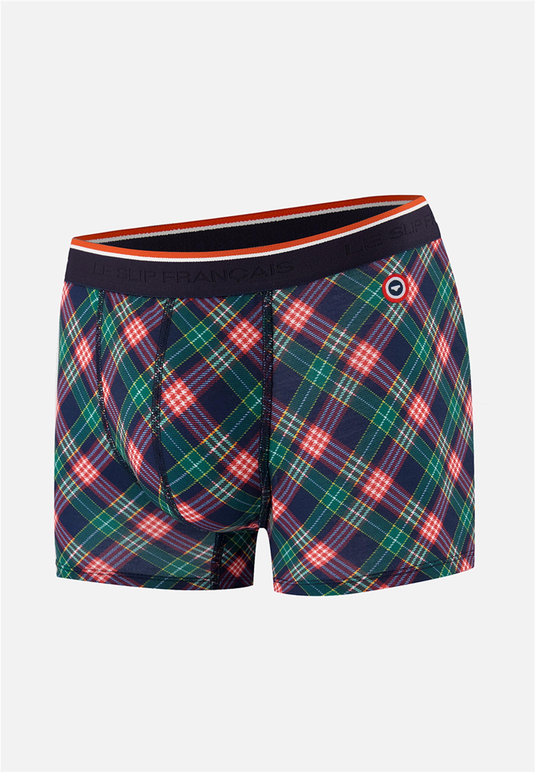 Fir green boxer shorts with tartan check print - Marius Fir Green Tiles