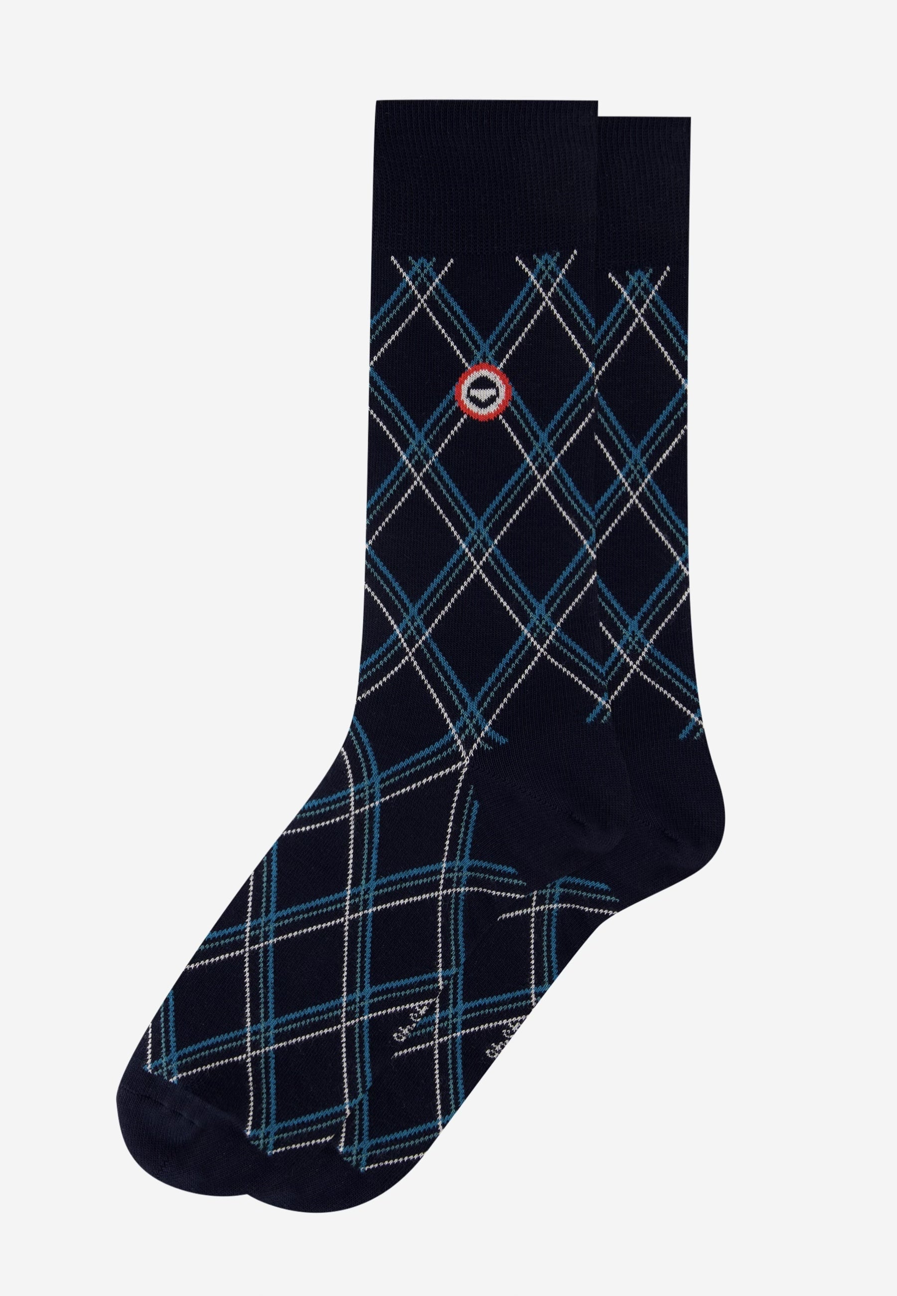 Chaussettes mi-hautes topaz à carreaux fantaisie - Lucas Carreaux Topaz