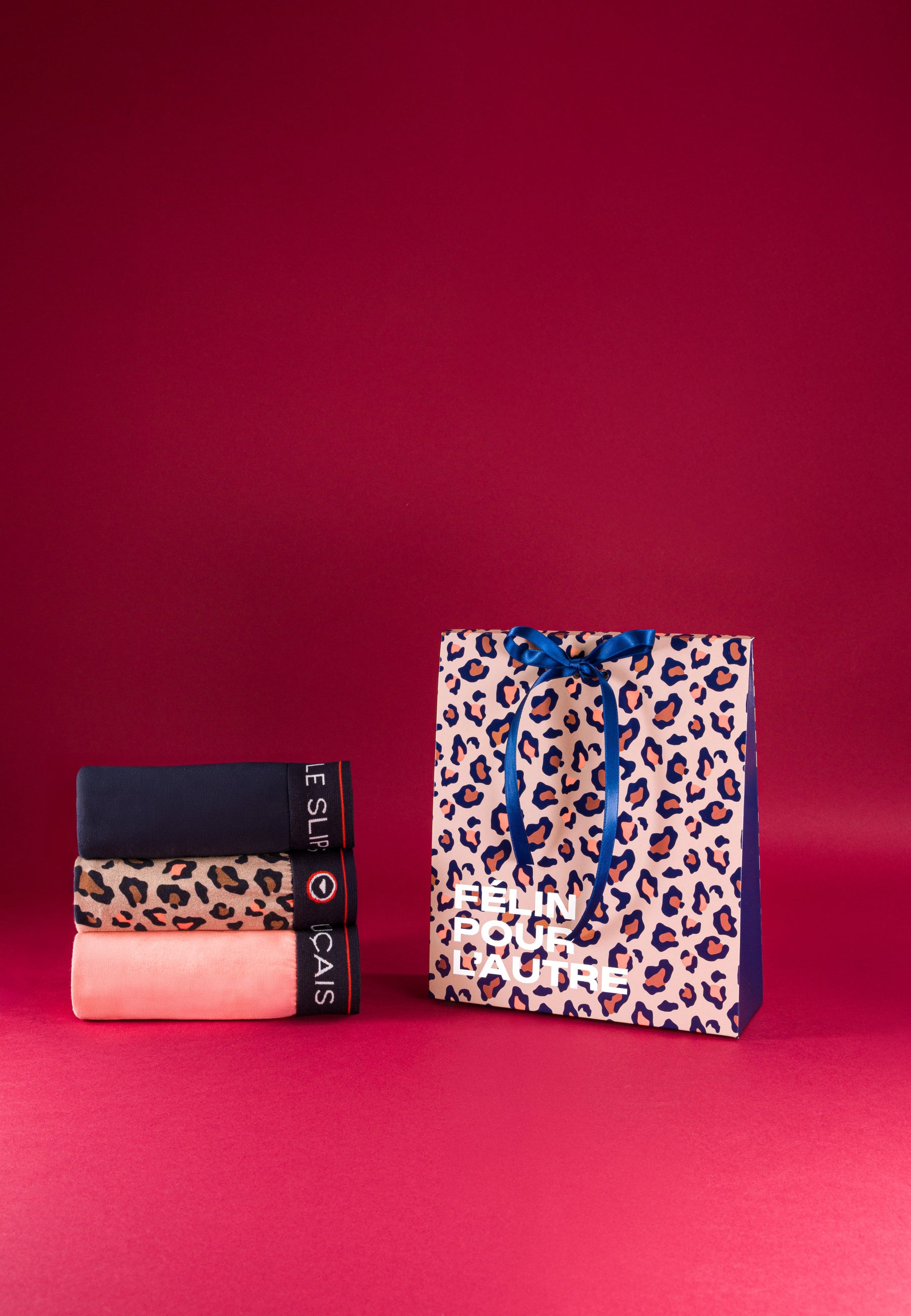 Pack of 3 cotton briefs - Intrepid Briefs Peach Pink Leopard Navy