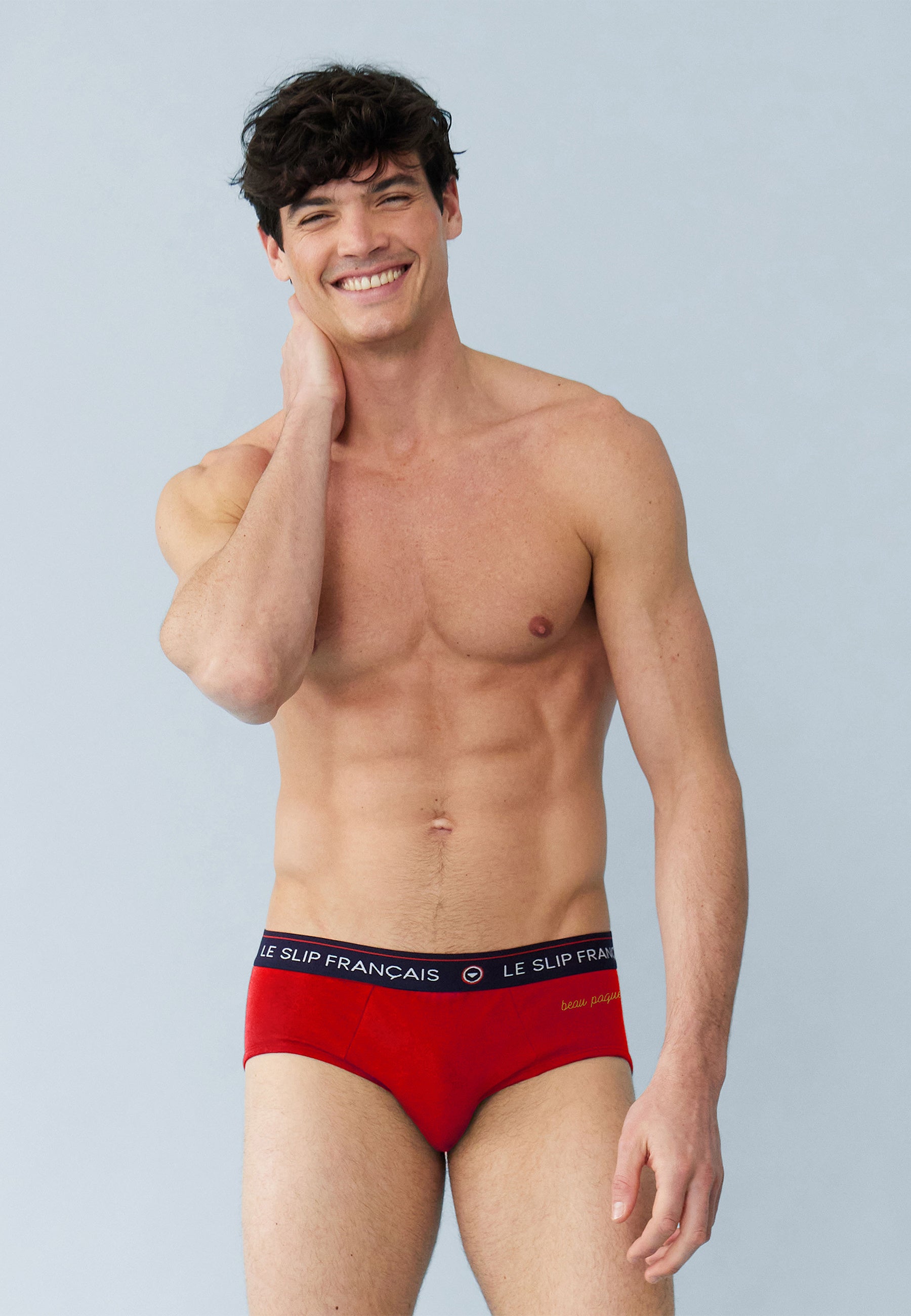 Cherry red cotton briefs - Intrepid Red Embroidered Beautiful Gold Package
