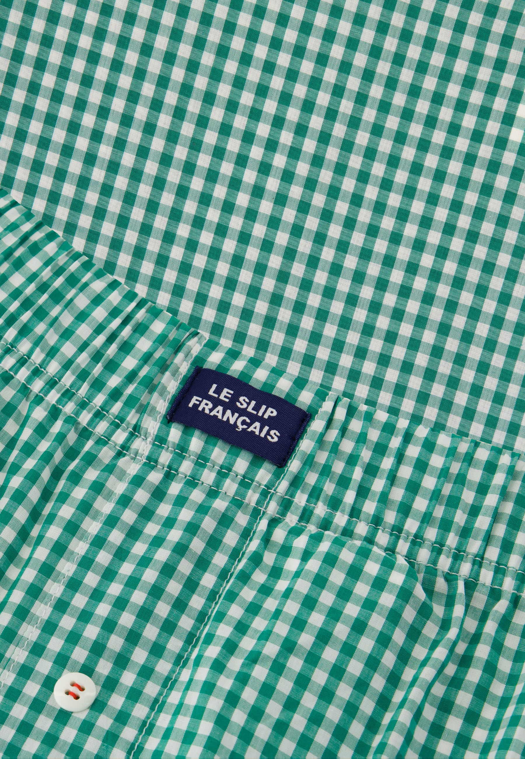 Green checked cotton boxer shorts - Jacques Carreaux Vichy Mint Green